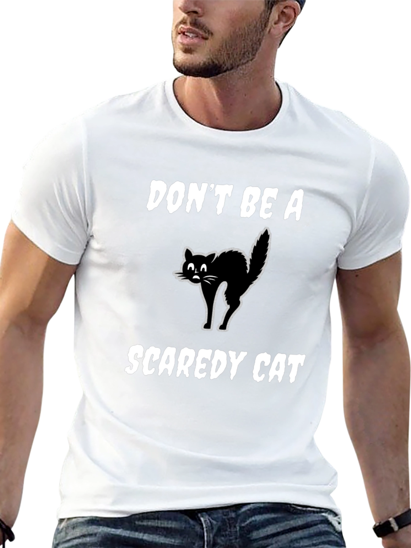 Black Don't Be A Scaredy Cat T-Shirt view 13
