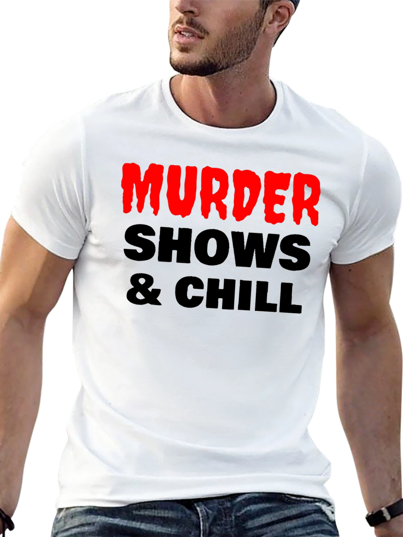 Black Murder Shows & Chill Graphic Tee view 13