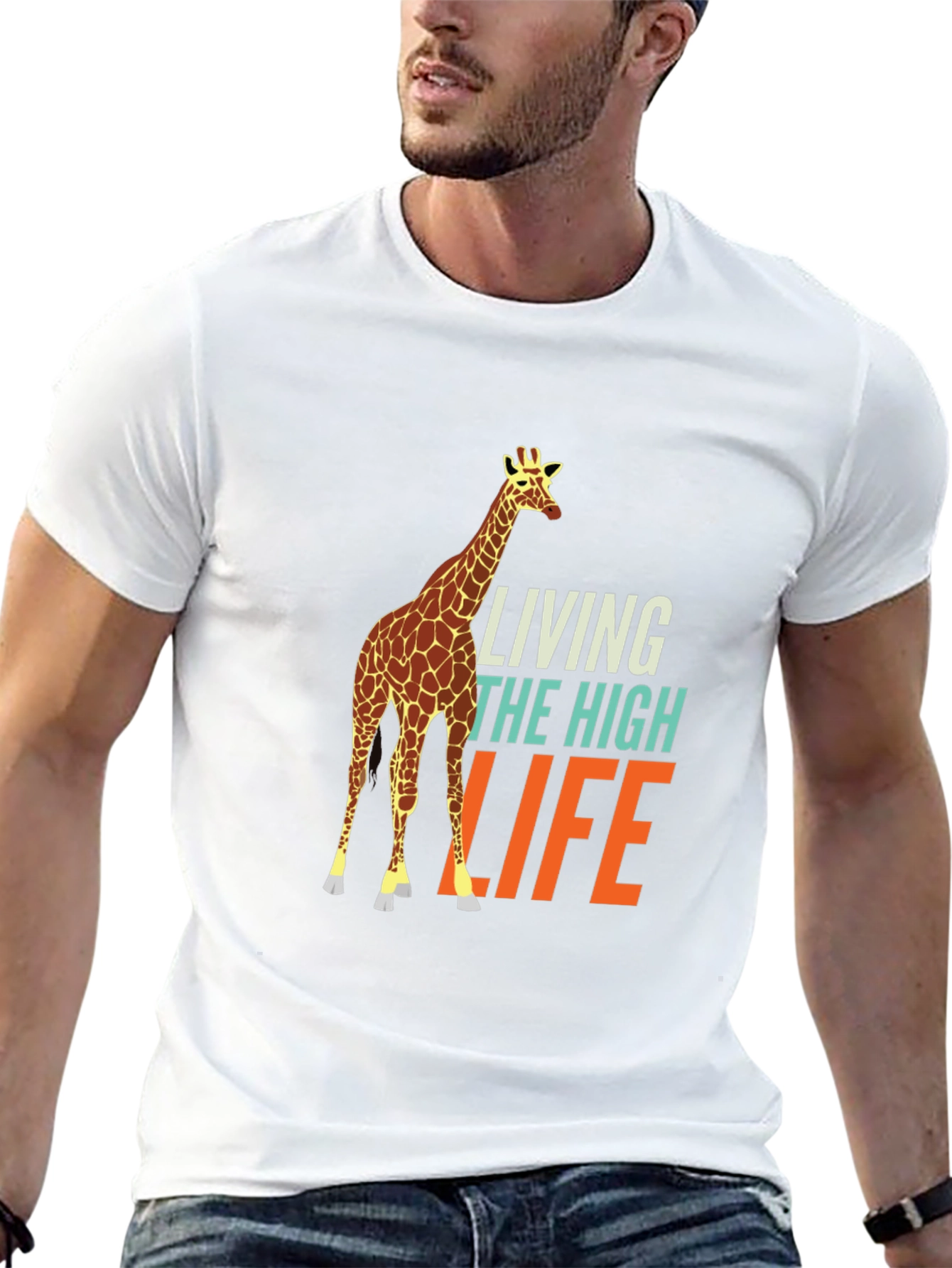 Black Living the High Life Giraffe Graphic Tee view 13