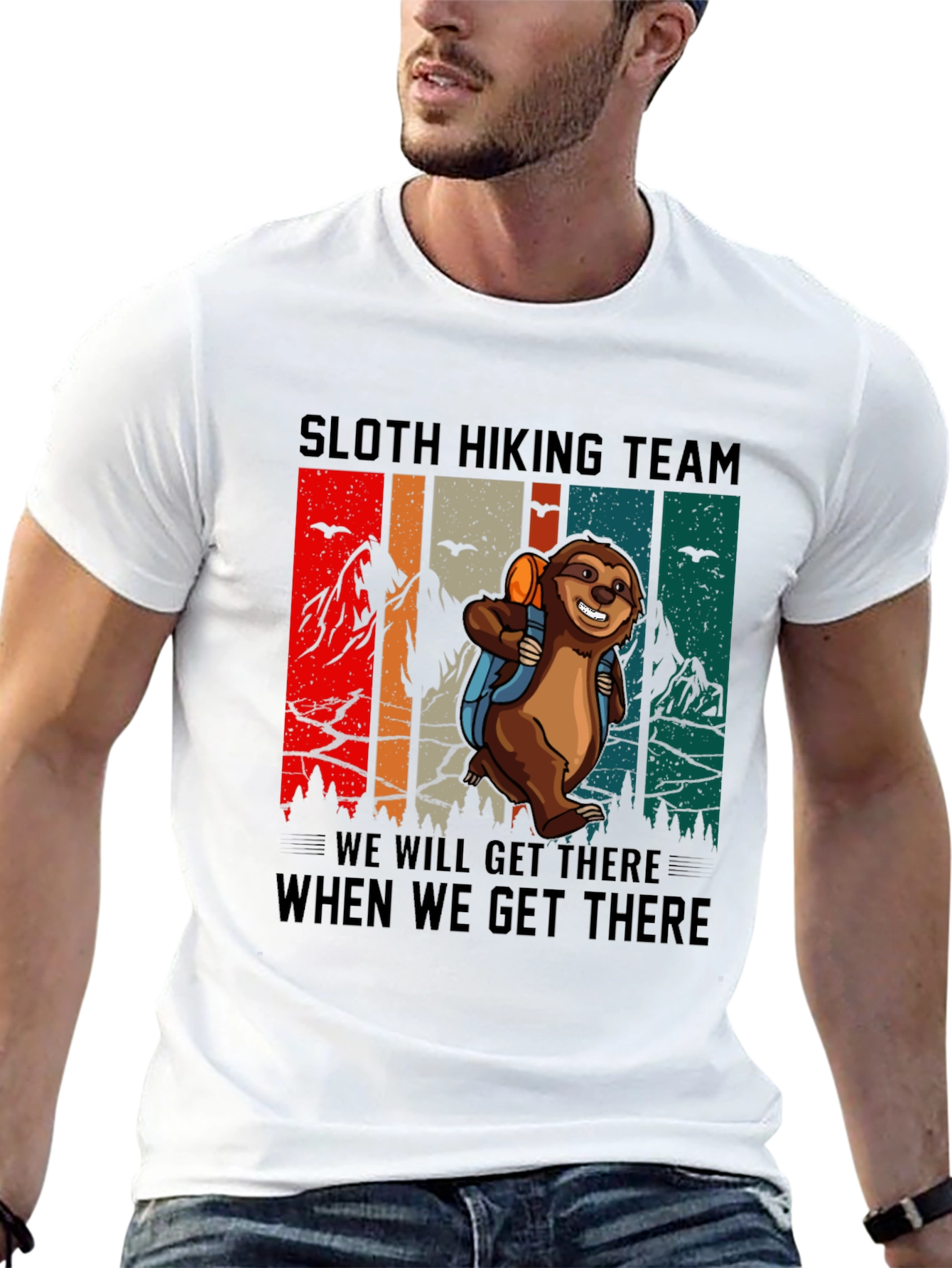 Black Sloth Hiking Team Graphic Tee view 13