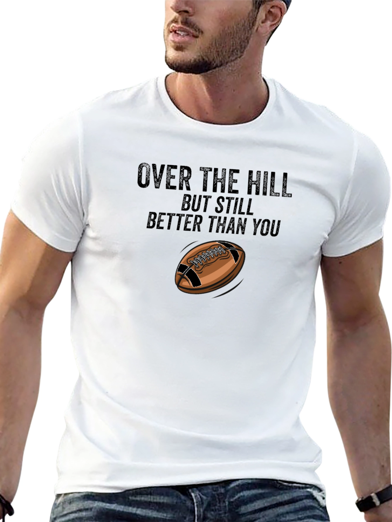 Black Over The Hill Football T-Shirt view 13