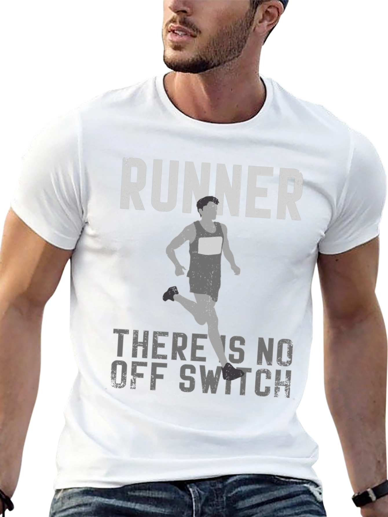 Black Runner 'No Off Switch' Graphic T-Shirt view 13