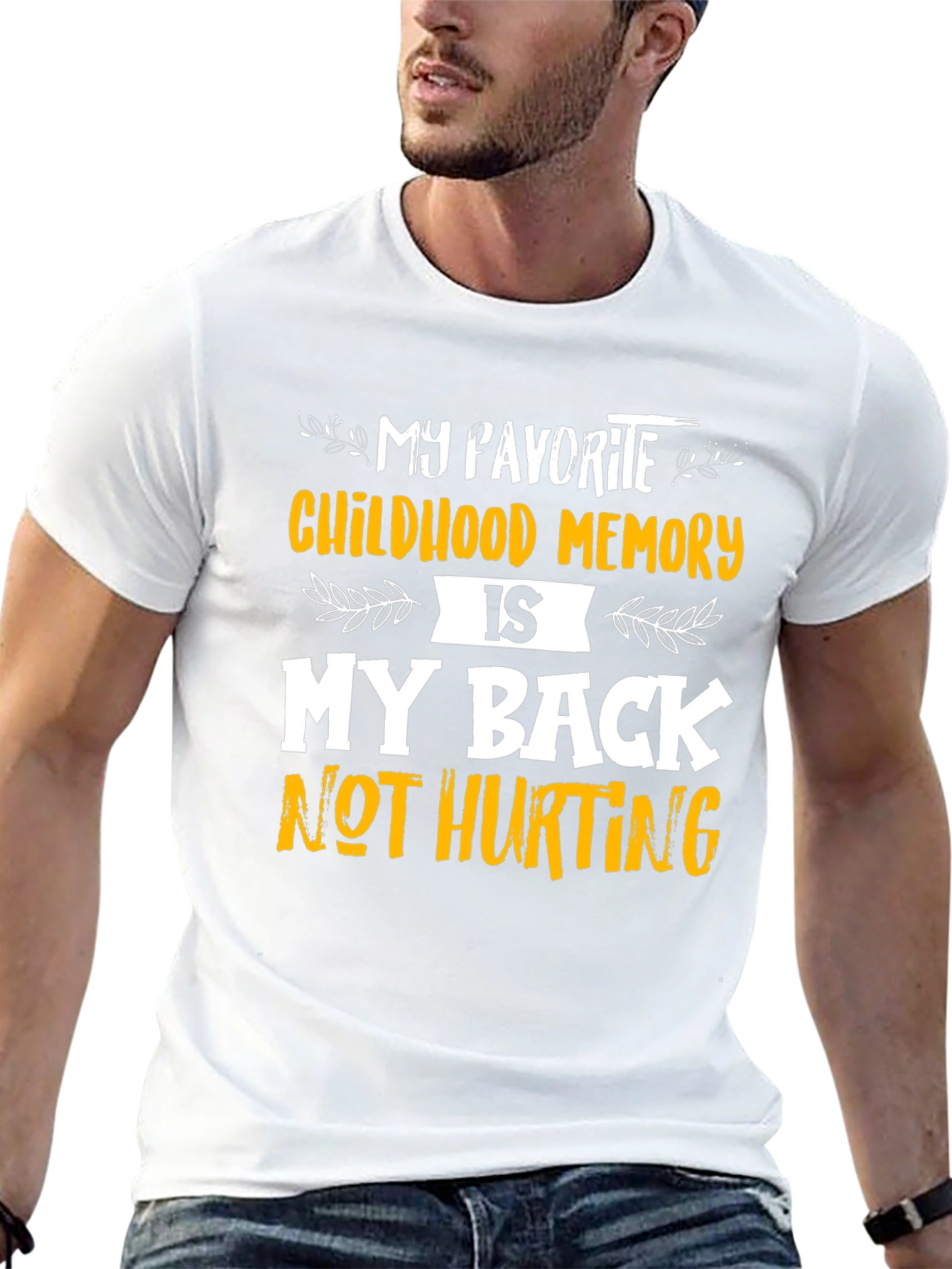 Black Funny Back Pain Relief T-Shirt view 13