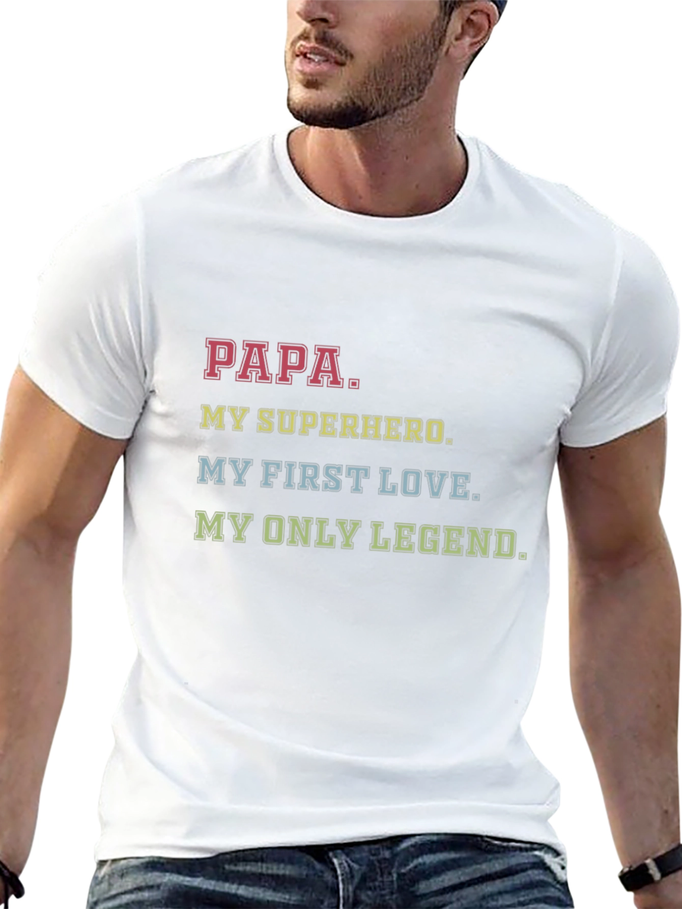Black Papa My Superhero Graphic T-Shirt view 13