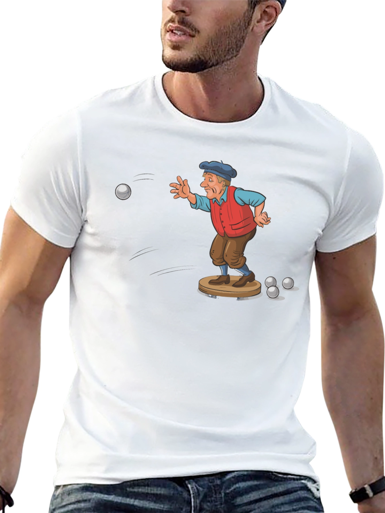 Black Bocce Player Graphic Tee - Unique Design view 13