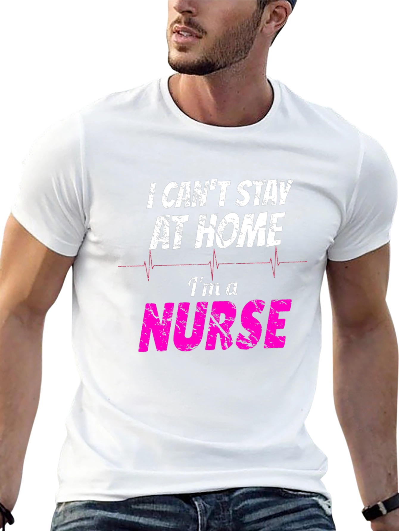 Black I Can't Stay at Home I'm A Nurse T-Shirt view 13