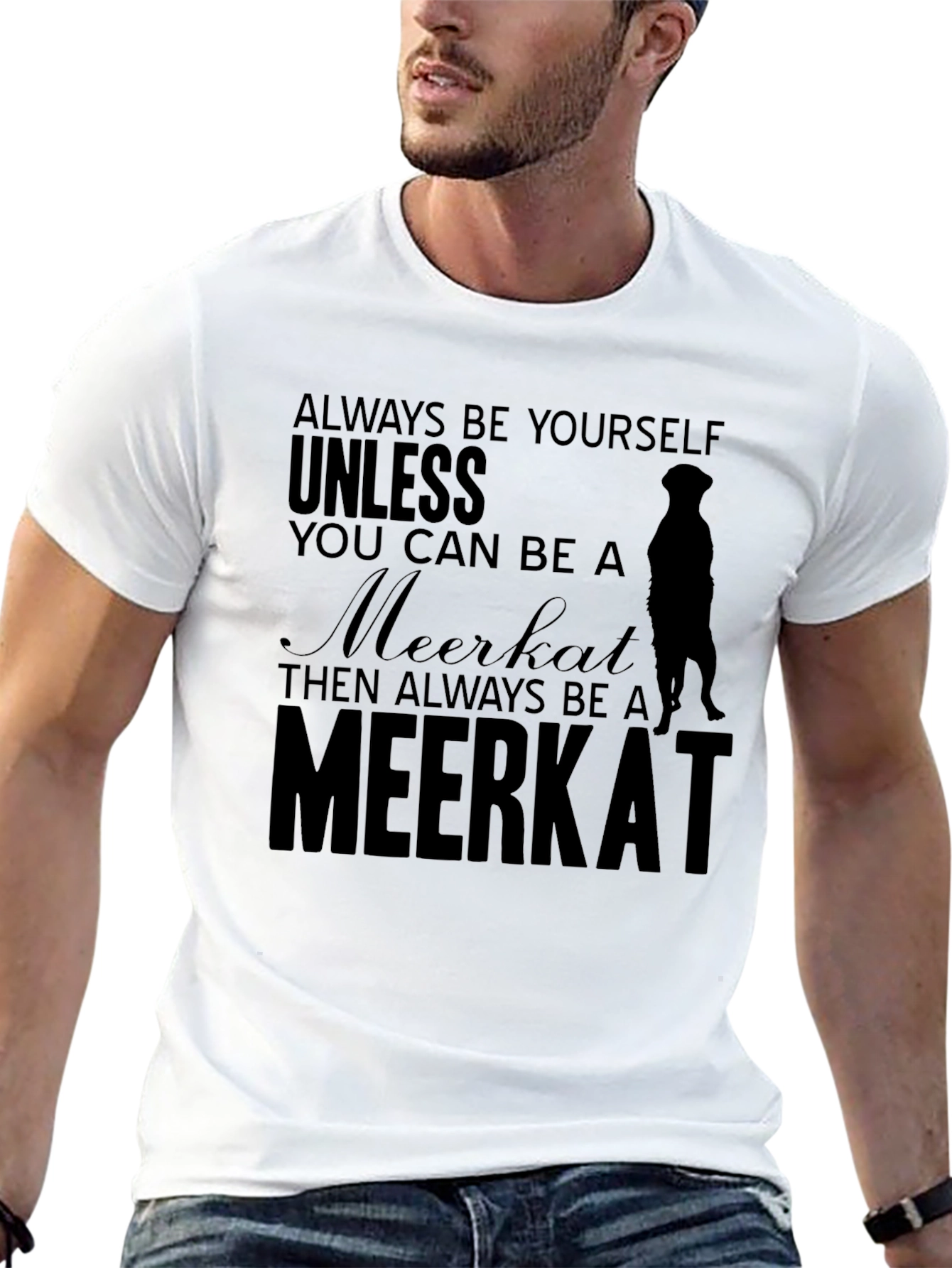 Black Always Be Yourself Meerkat T-Shirt view 13