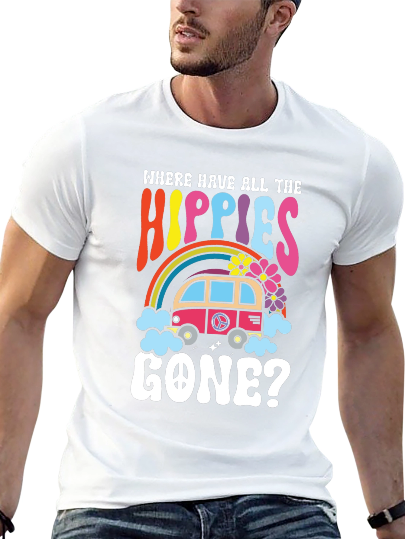 Black Where Have All The Hippies Gone Black T-Shirt view 13