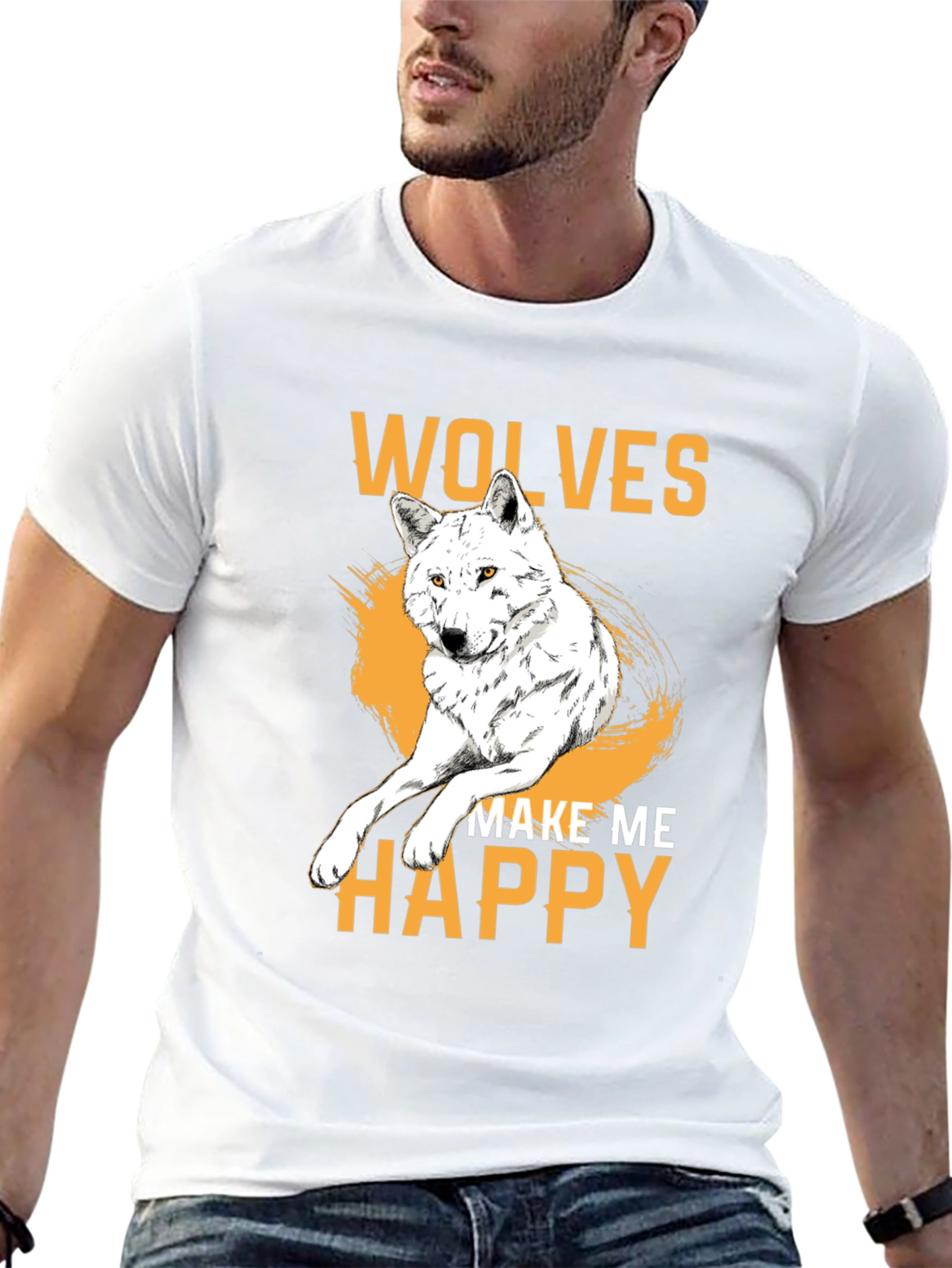 Black Wolves Make Me Happy Graphic Tee view 13