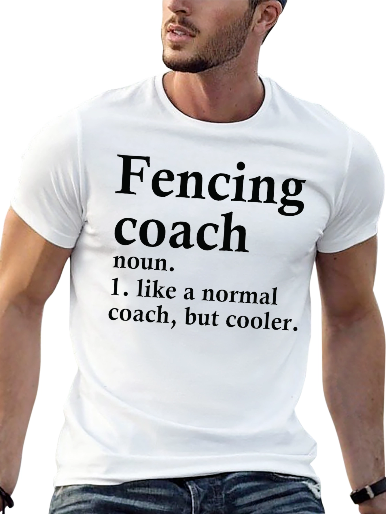 Black Fencing Coach Definition T-Shirt view 13