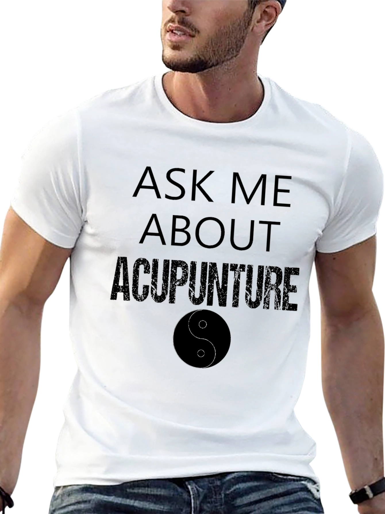 Black Ask Me About Acupuncture T-Shirt view 13