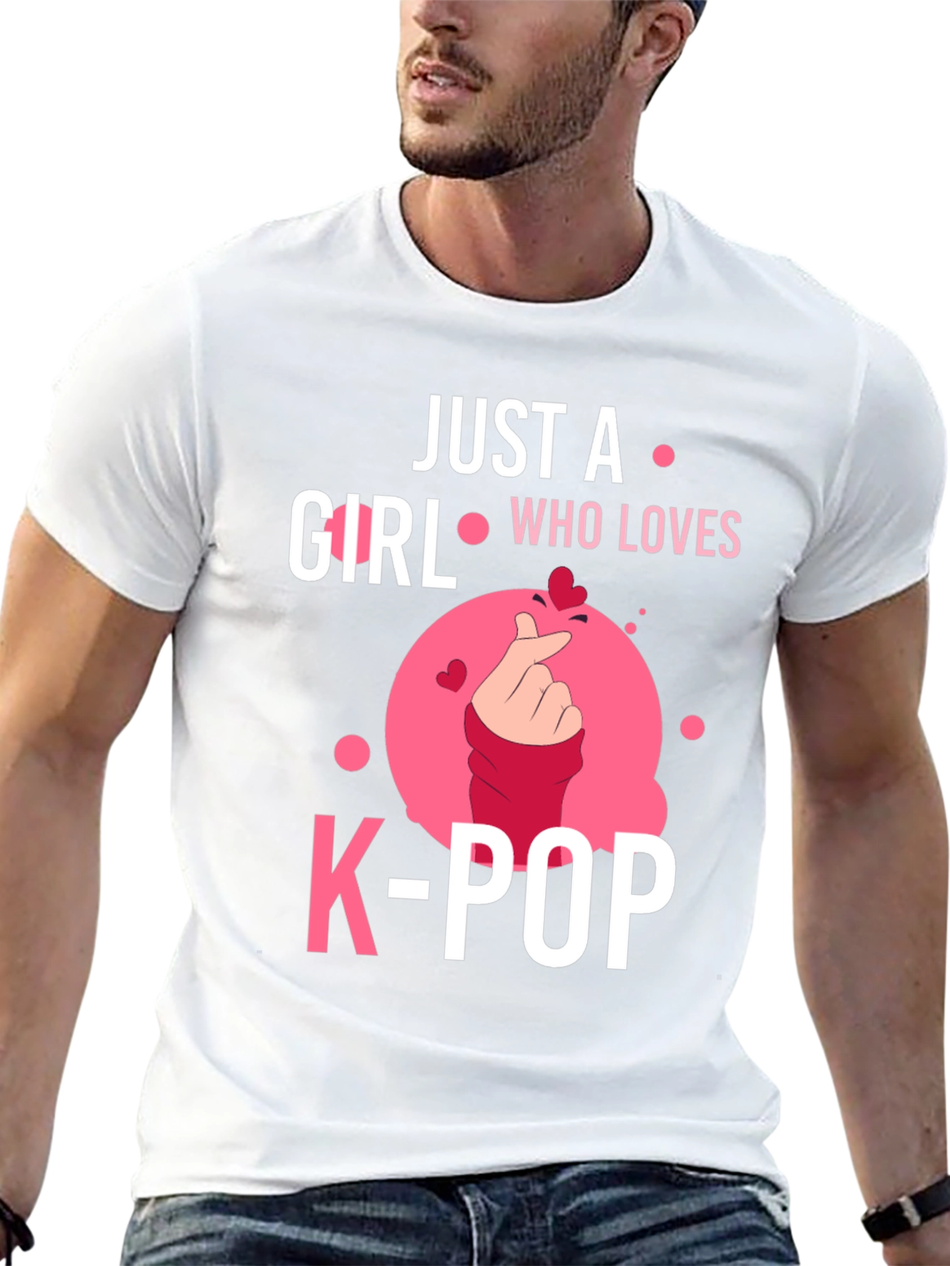 Black Just A Girl Who Loves K-POP Black T-Shirt view 13