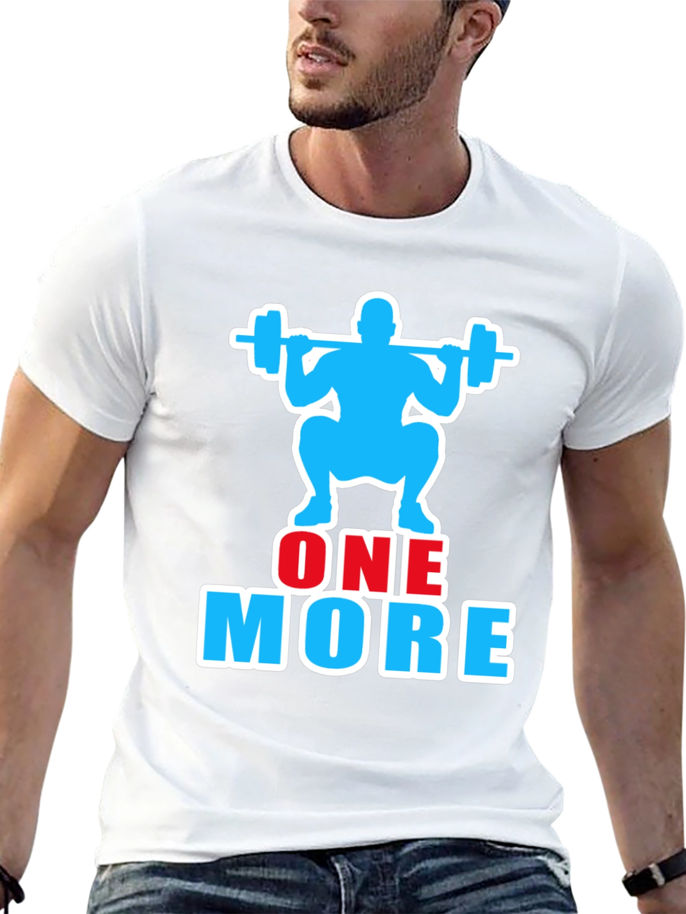Black One More Rep Gym Workout Graphic T-Shirt view 13