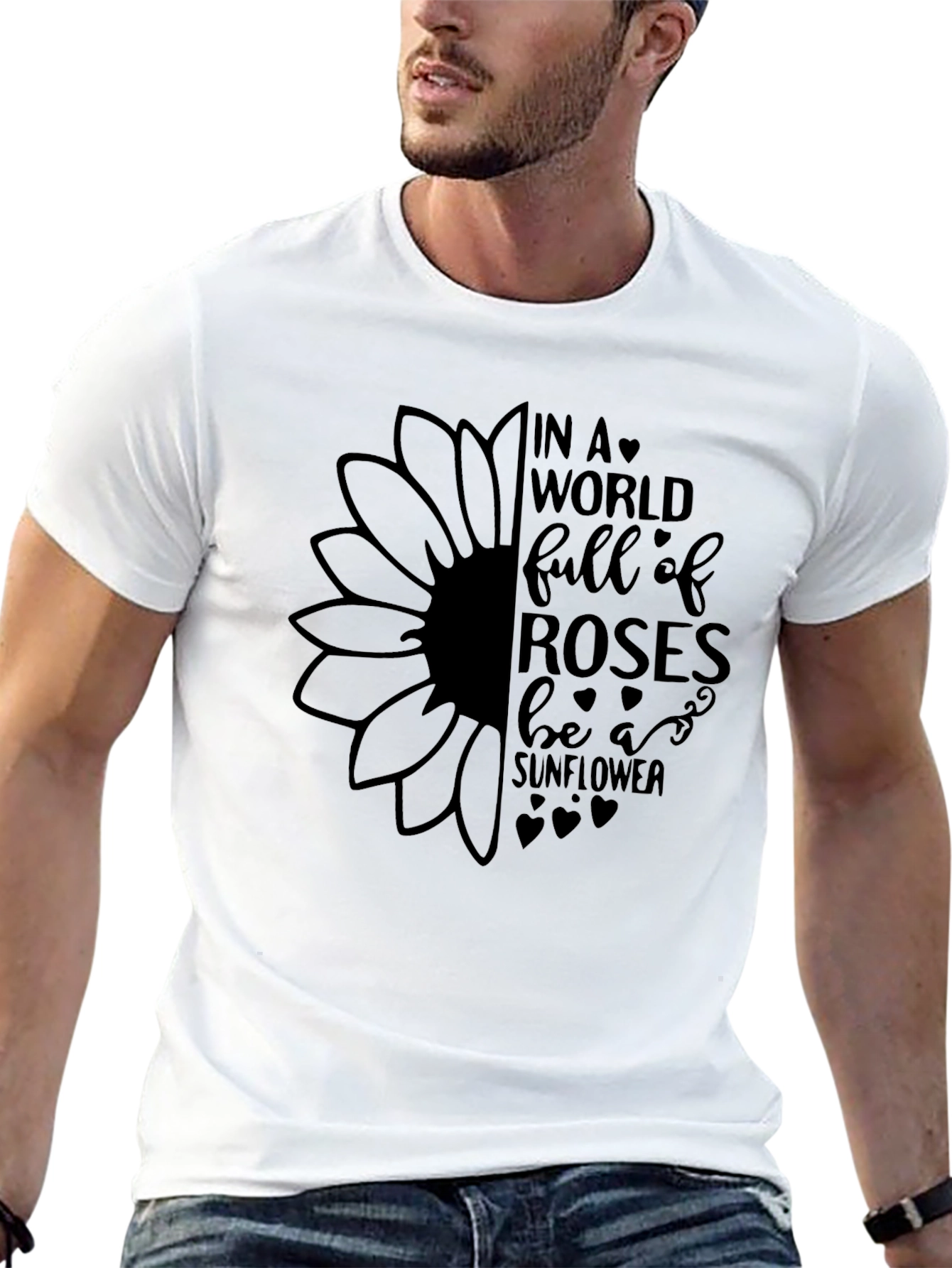 Black Sunflower Graphic Tee - "Be a Sunflower" view 13