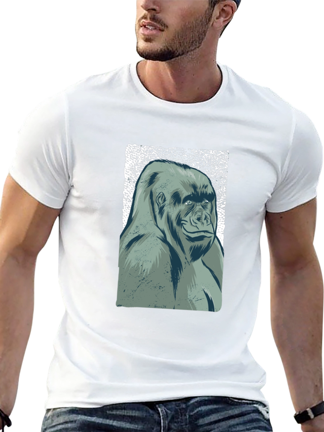 Black Cool Gorilla Graphic Black T-Shirt view 13