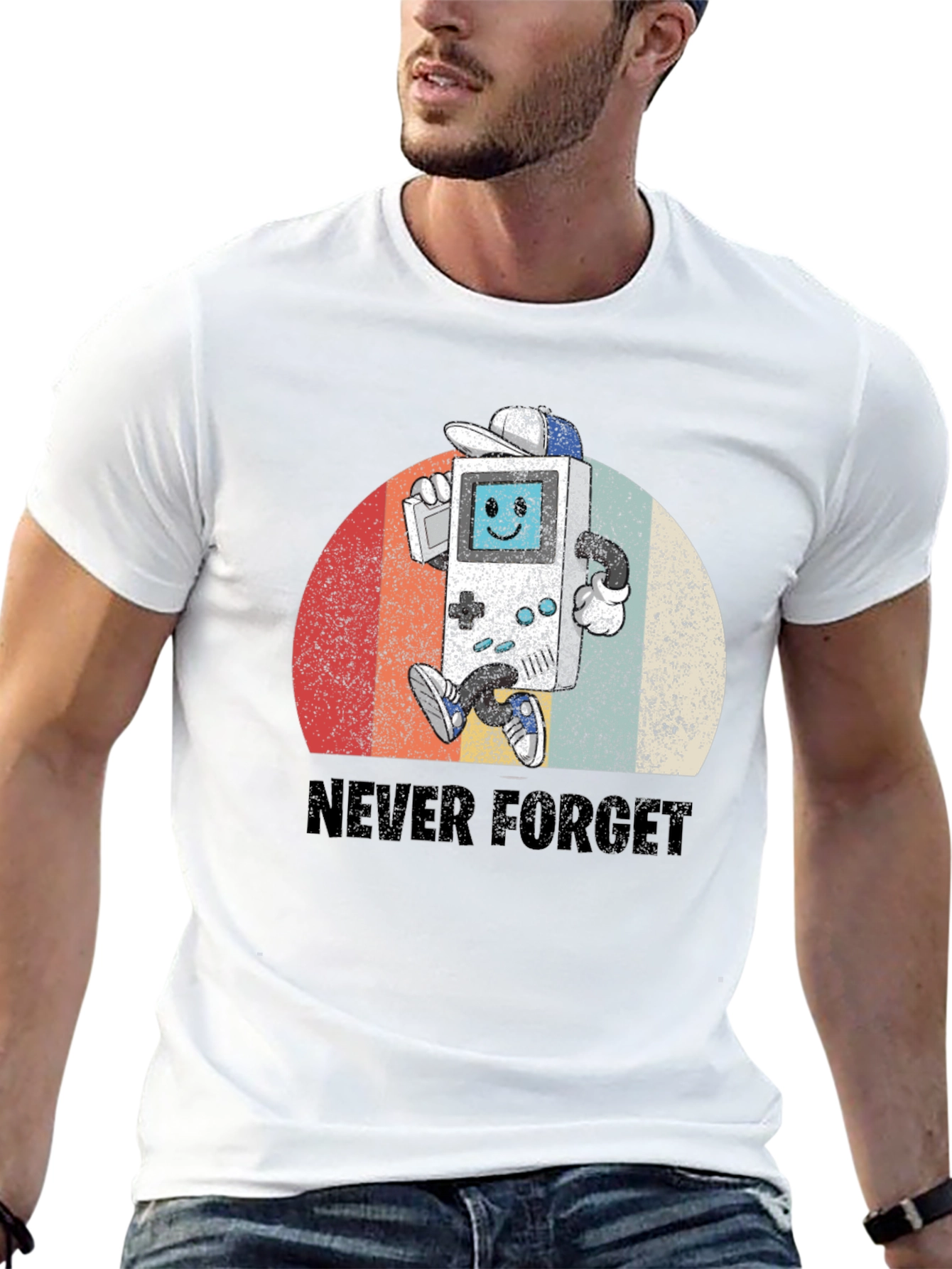 Black Retro Gamer T-Shirt - Never Forget view 13