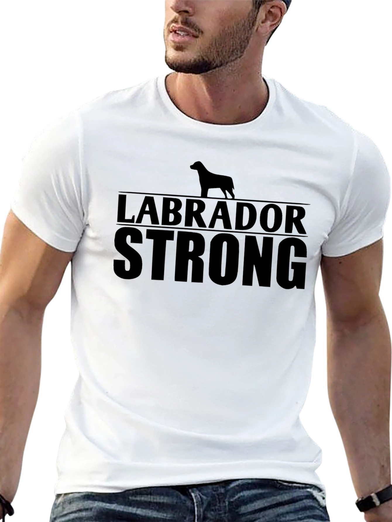 Black Labrador Strong Black Graphic Tee view 13