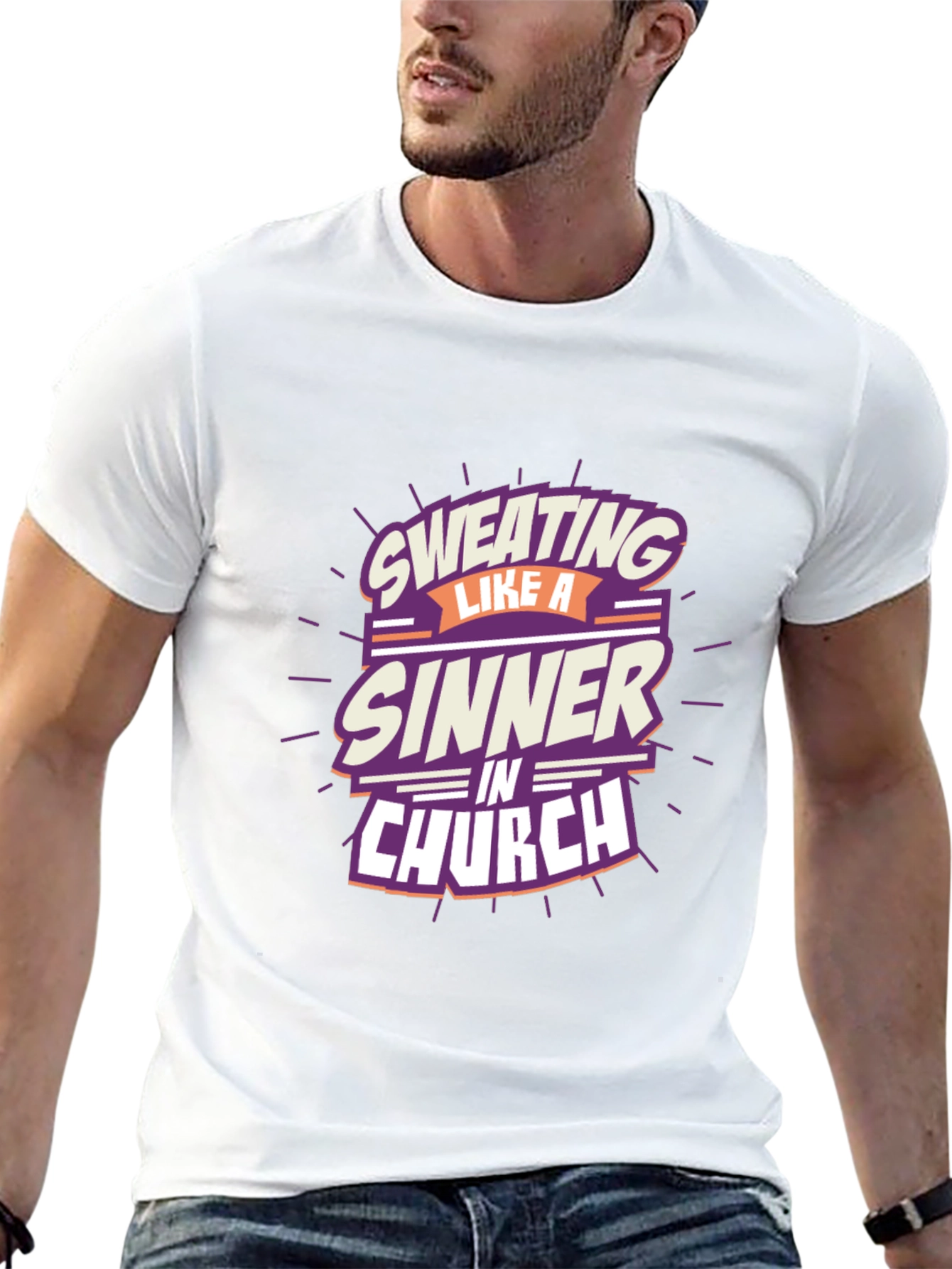 Black Sweating Like a Sinner T-Shirt view 13