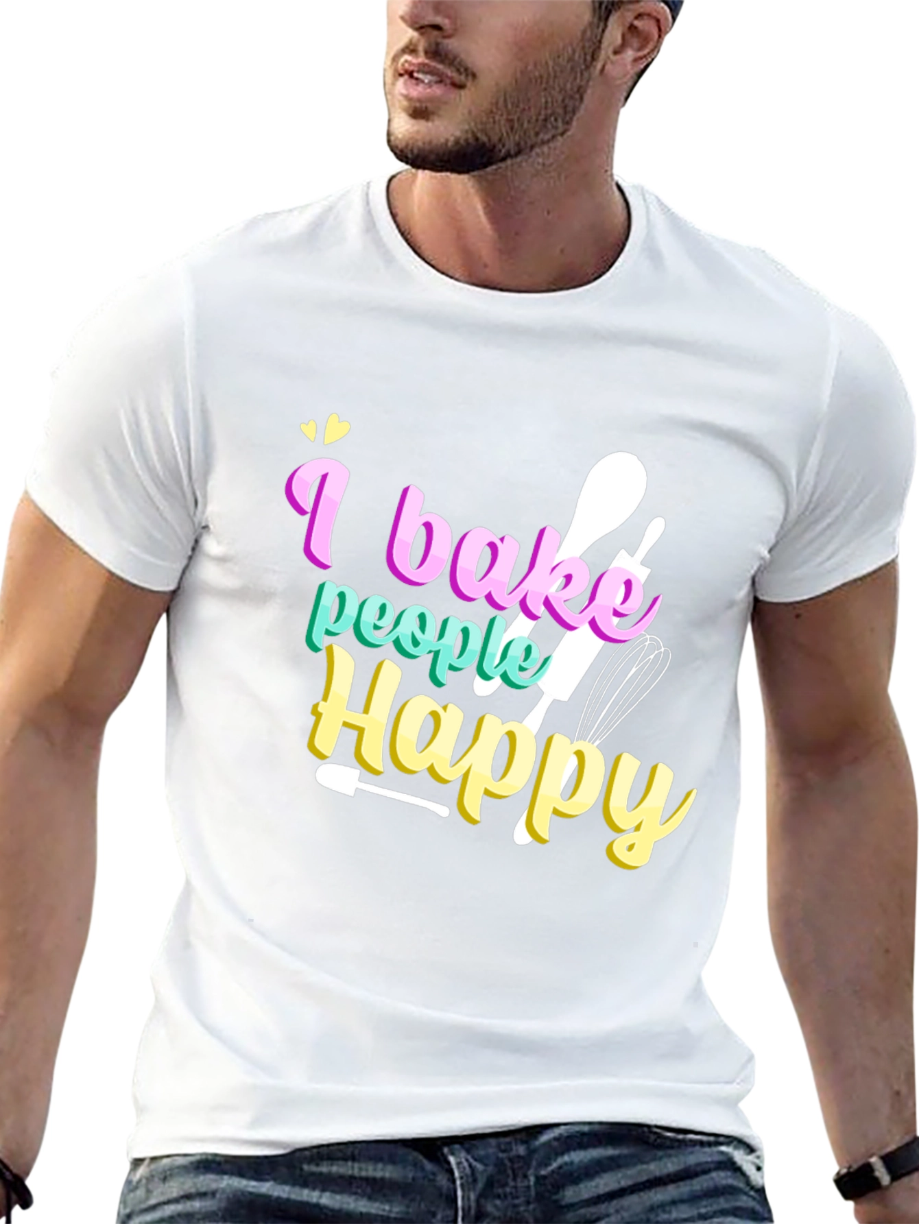 Black I Bake People Happy Graphic Tee - Black view 13