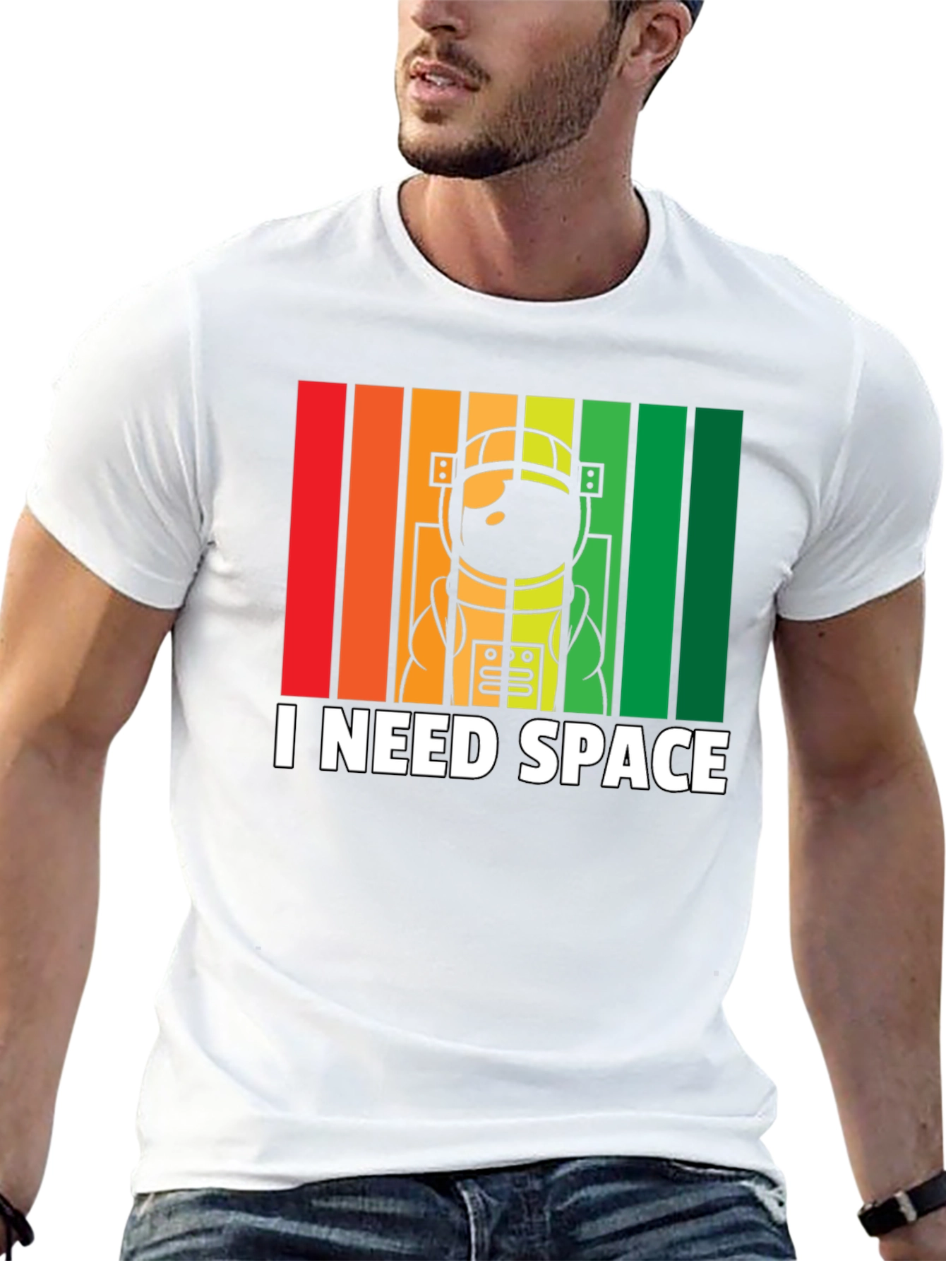 Black I Need Space Astronaut Graphic T-Shirt view 13