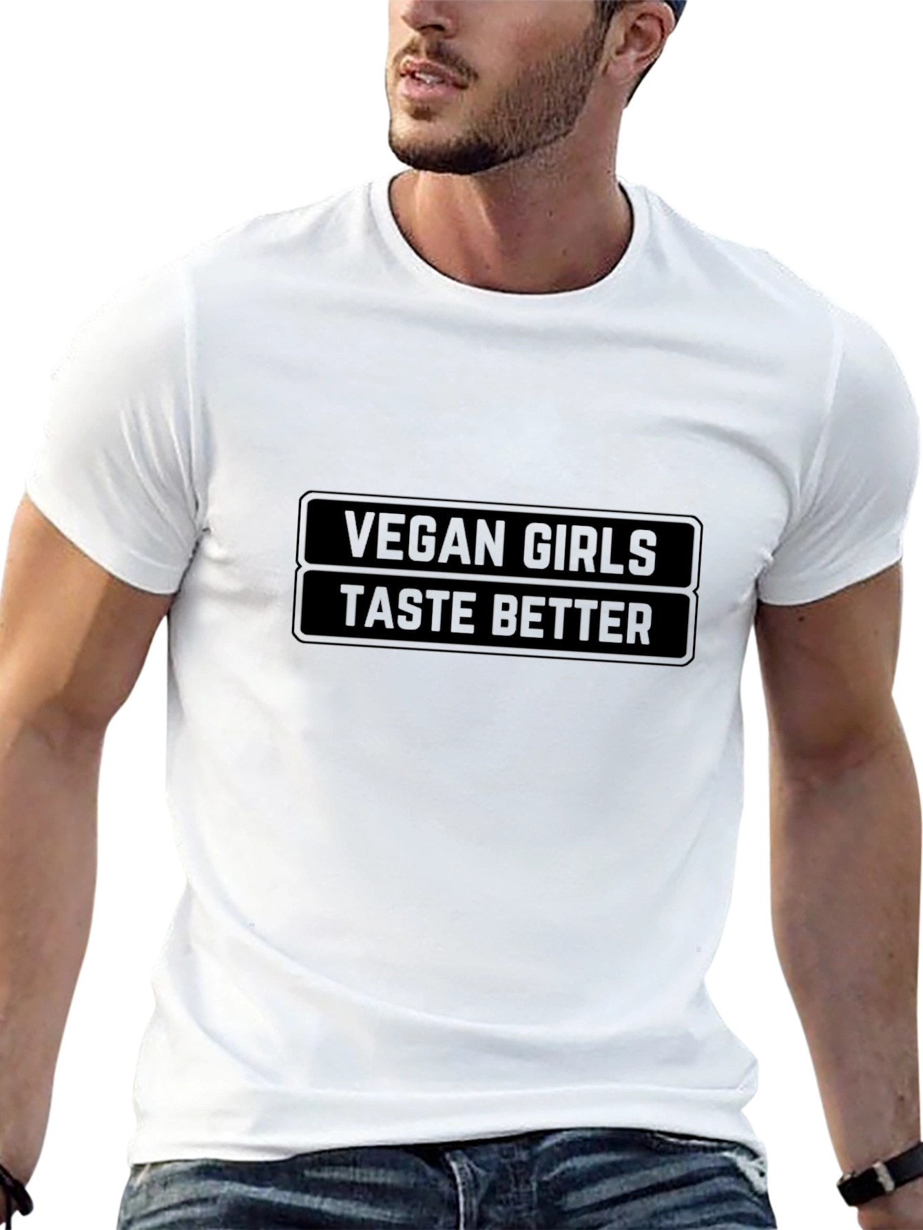 Black Vegan Girls Taste Better Black Tee view 13