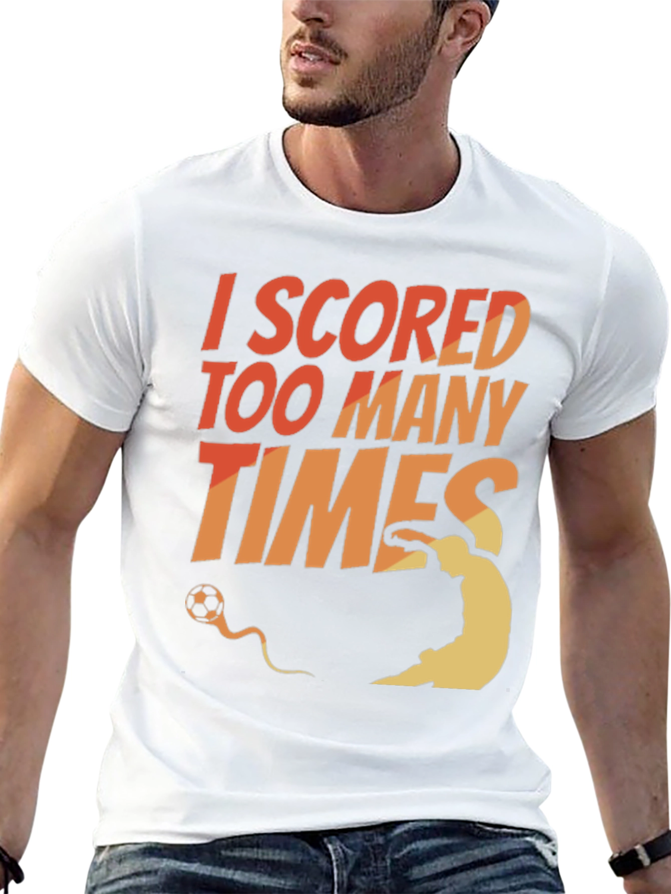 Black I Scored Too Many Times Soccer T-Shirt view 13