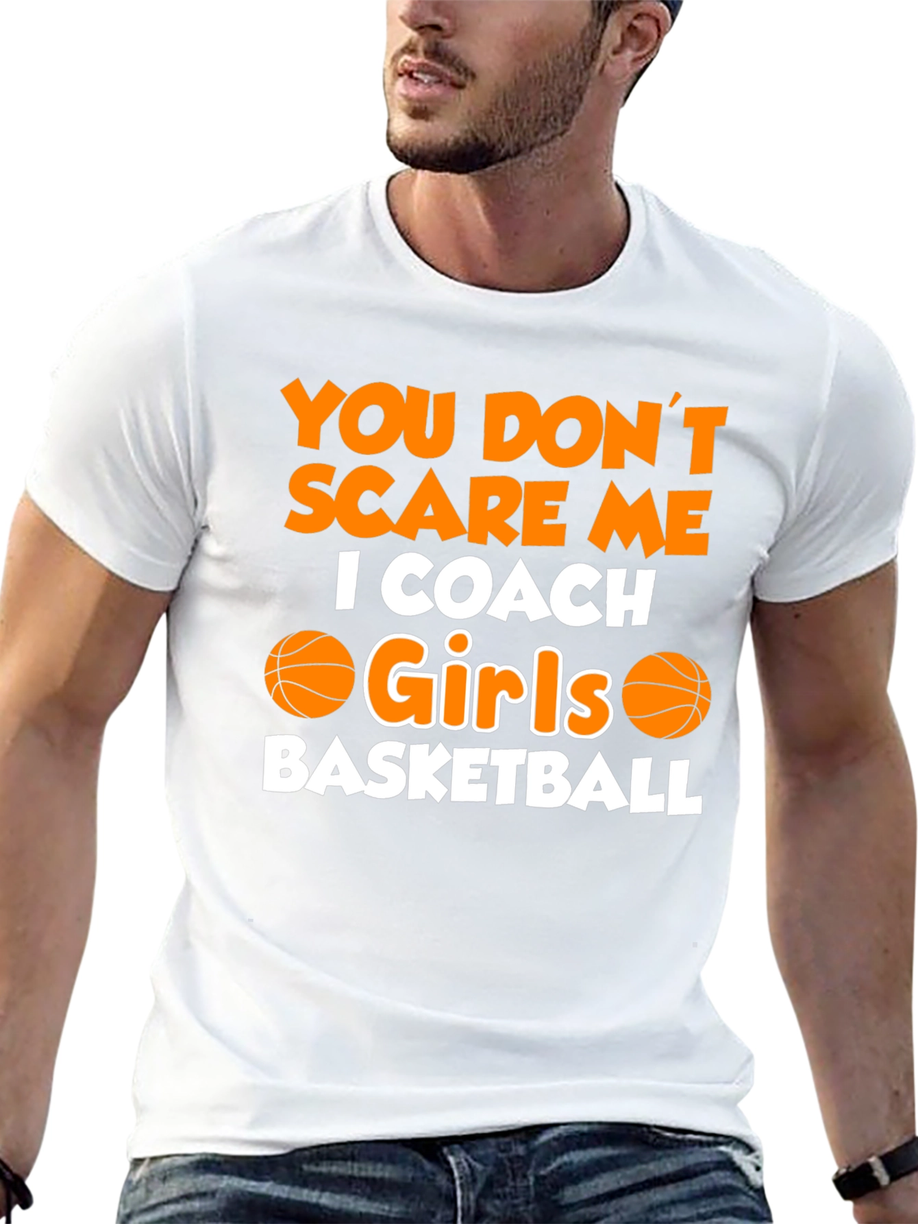 Black You Don't Scare Me, I Coach Girls Basketball T-Shirt view 13