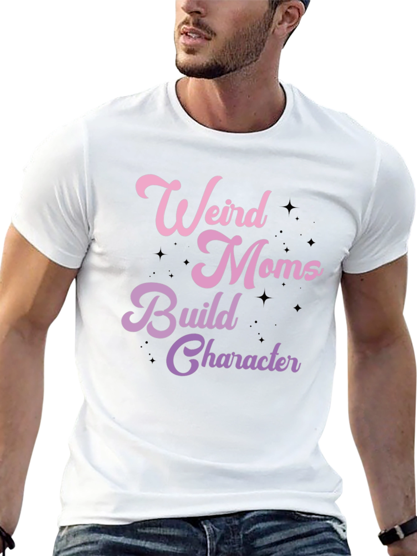 Black Weird Moms Build Character Graphic Tee view 13