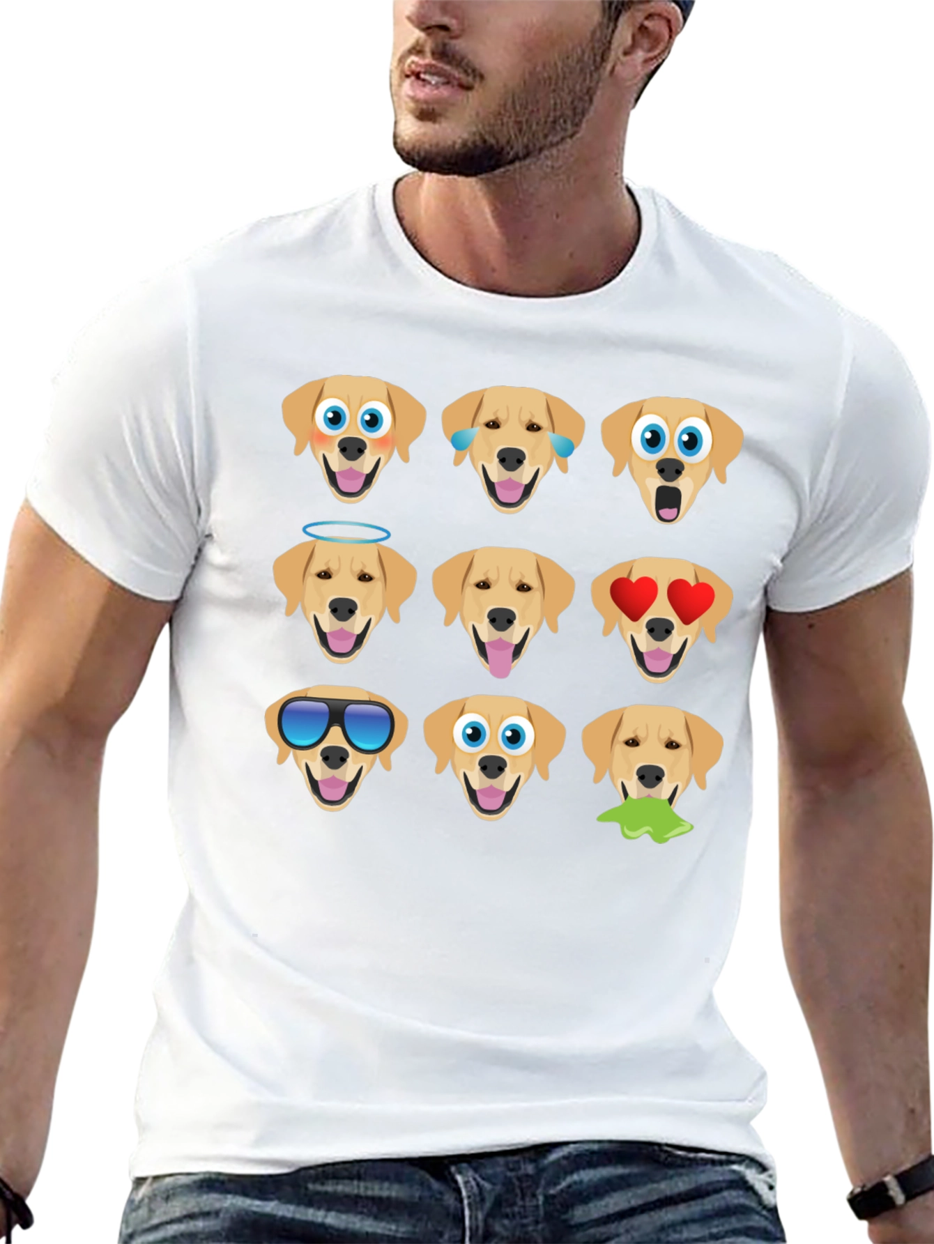 Black Emoji Dog Graphic Tee - Black Cotton Blend view 13
