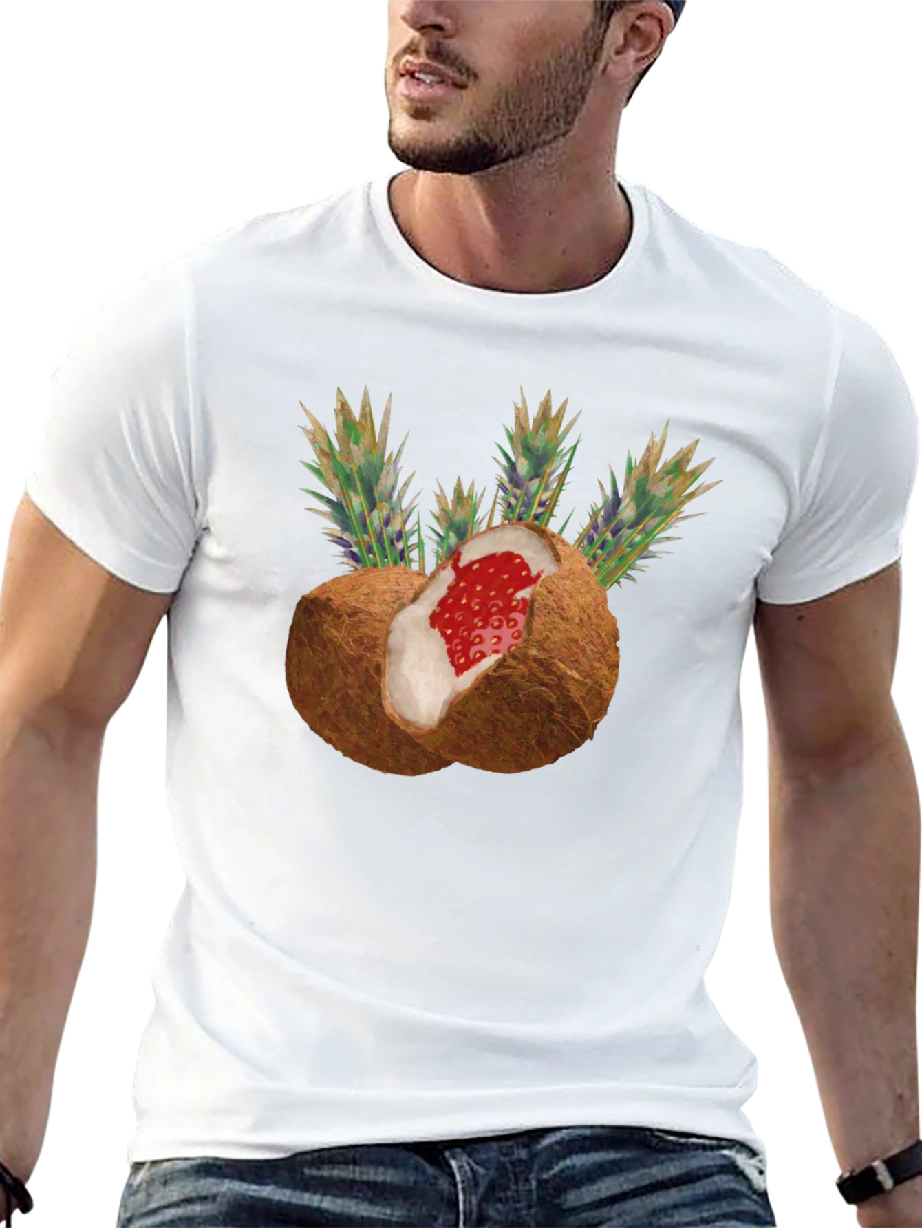 Black Coconut Strawberry Novelty Graphic Tee view 13