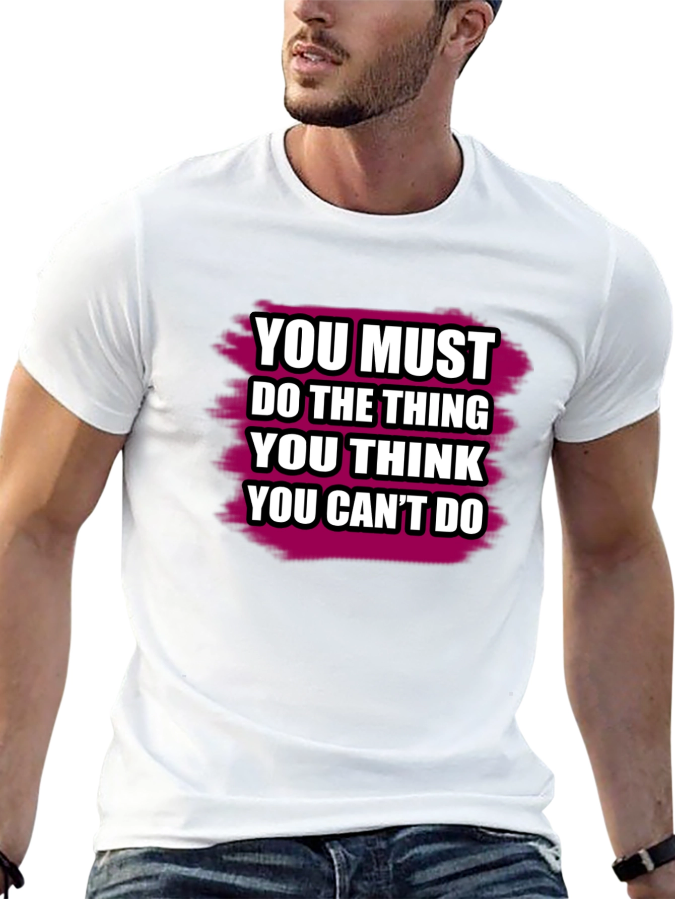 Black Motivational Quote T-Shirt - You Can Do It! view 13