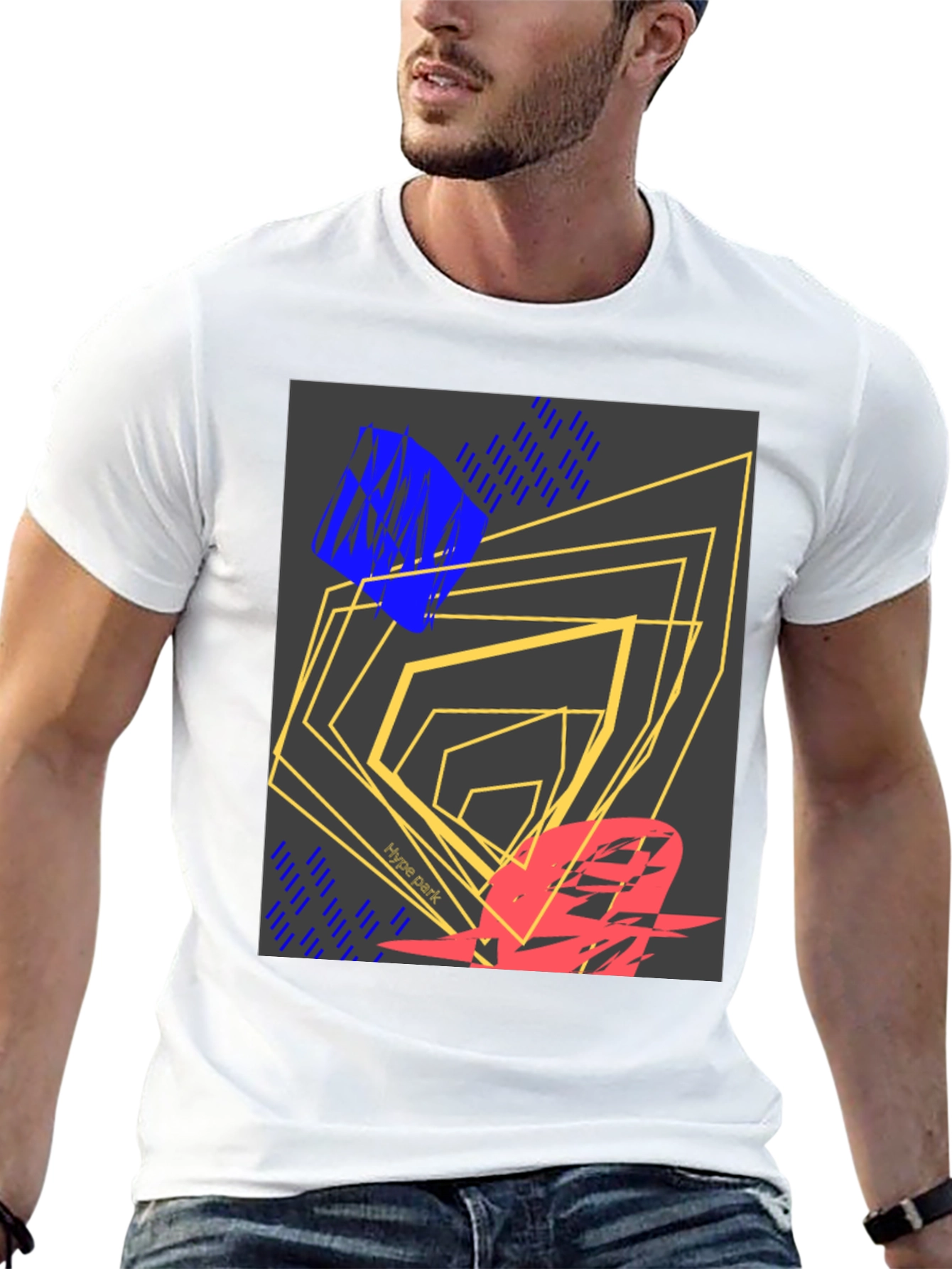Black Abstract Graphic Print Black T-Shirt view 13