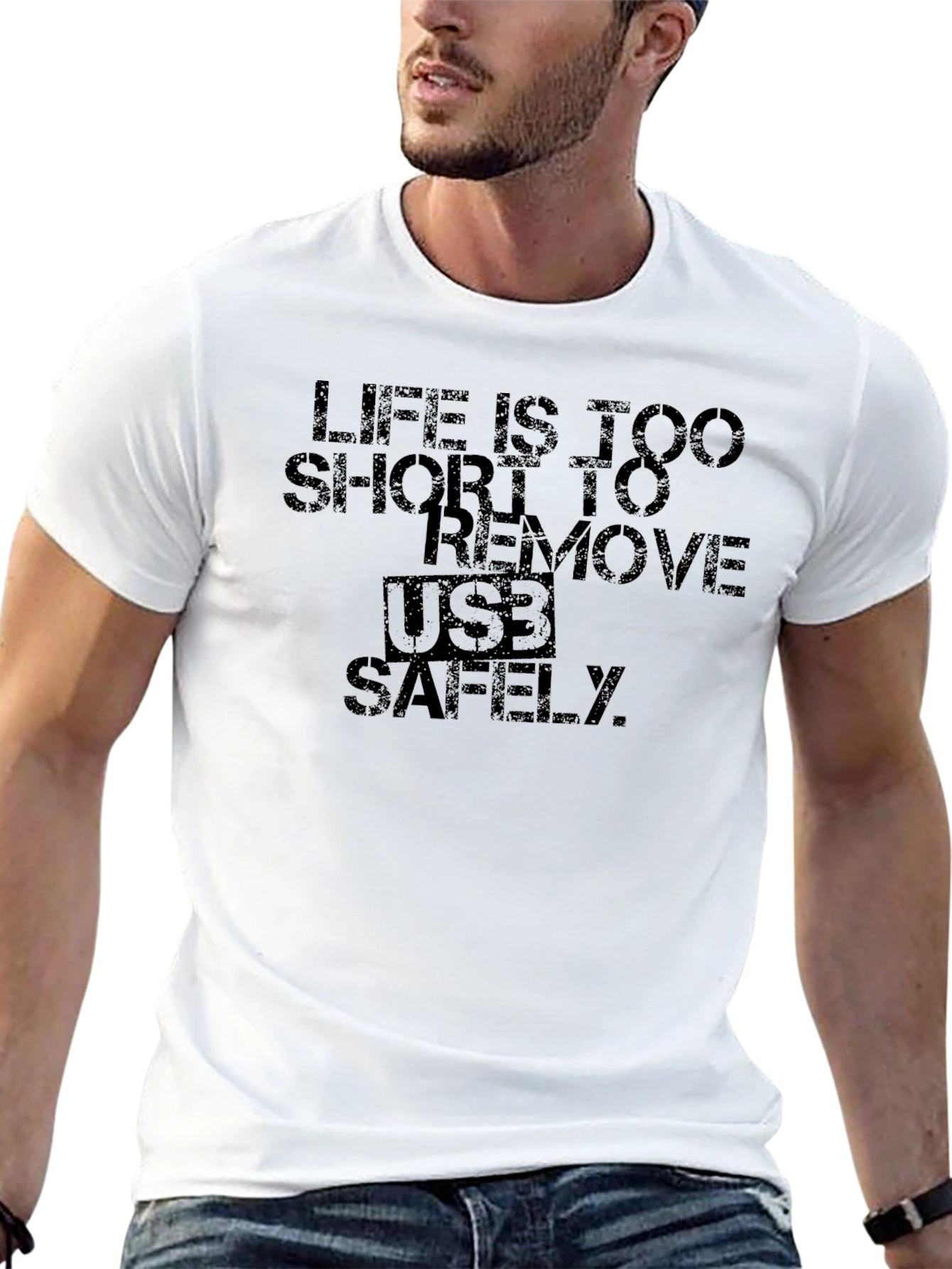 Black Life is Too Short USB T-Shirt view 13