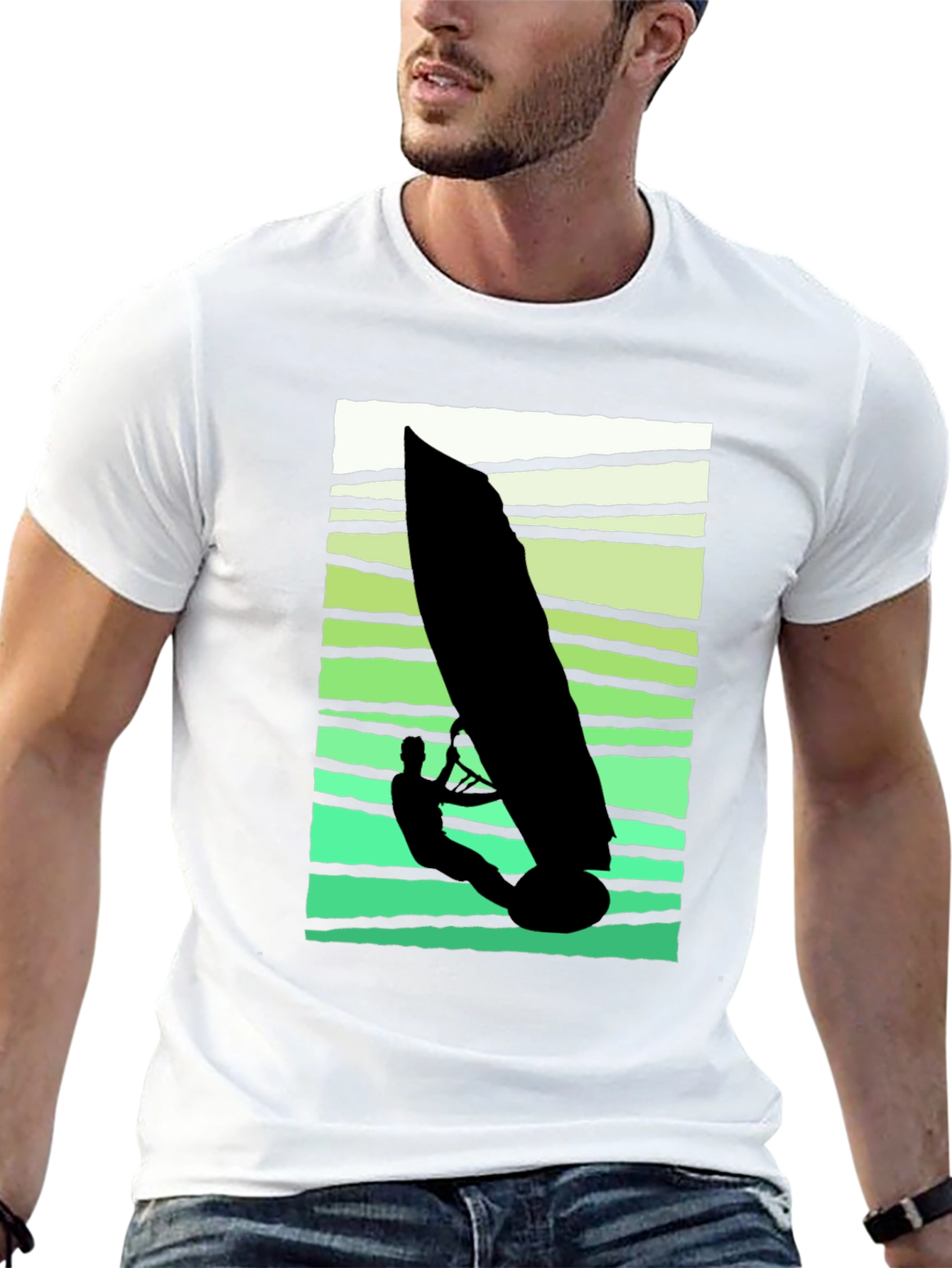 Black Windsurfer Graphic Tee - Cool Summer Vibes view 13