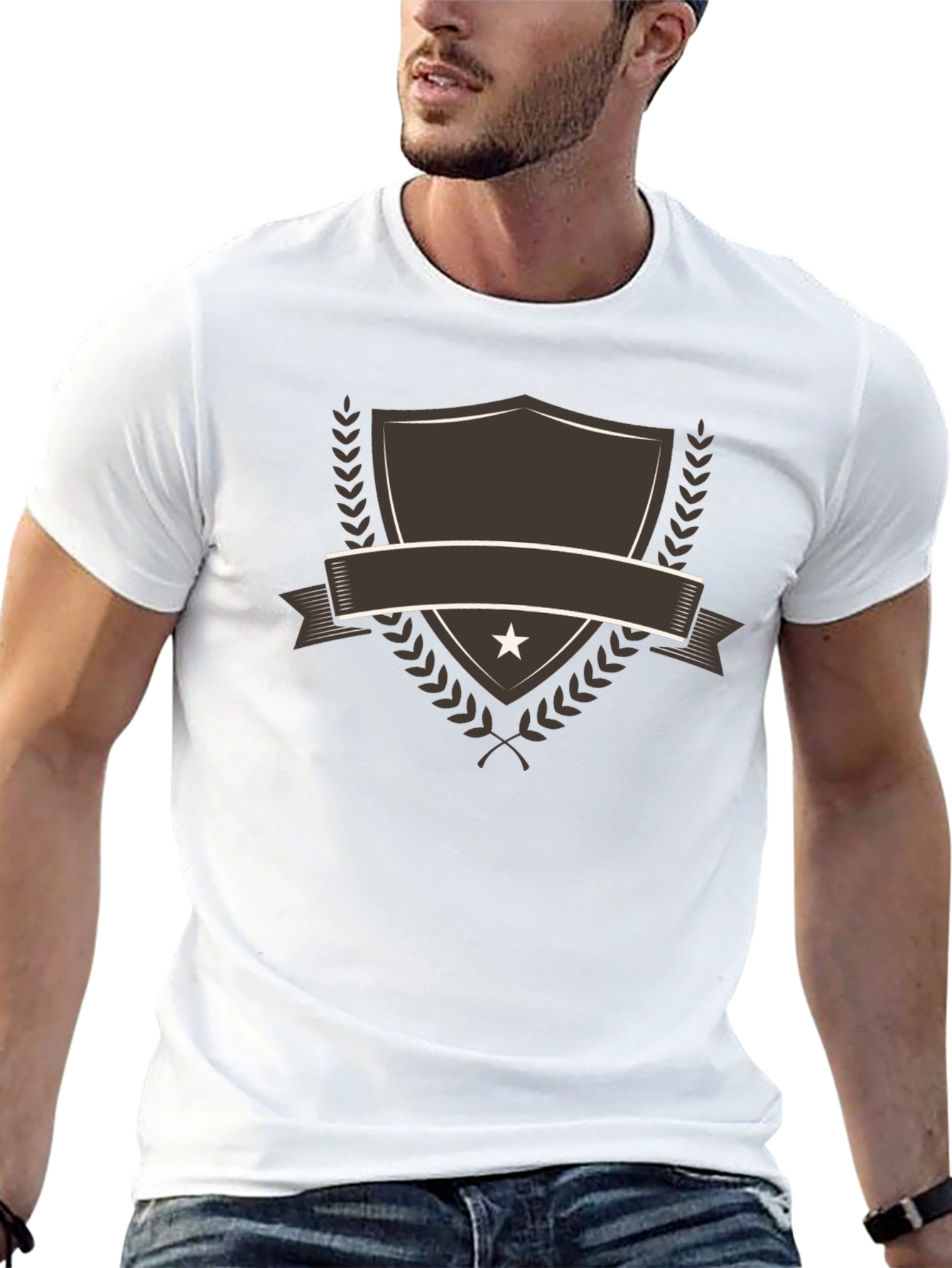 Black Emblem Shield Graphic Tee - Stylish Casual Shirt view 13