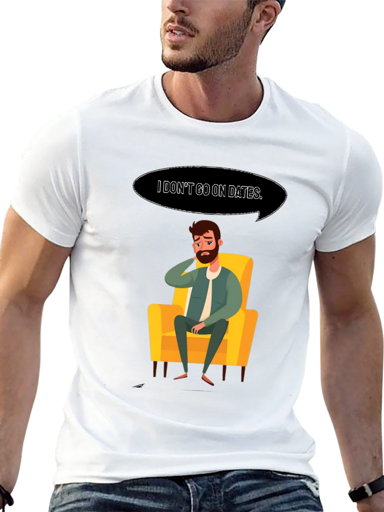 Black Men's "I Don't Go On Dates" Graphic Tee view 13