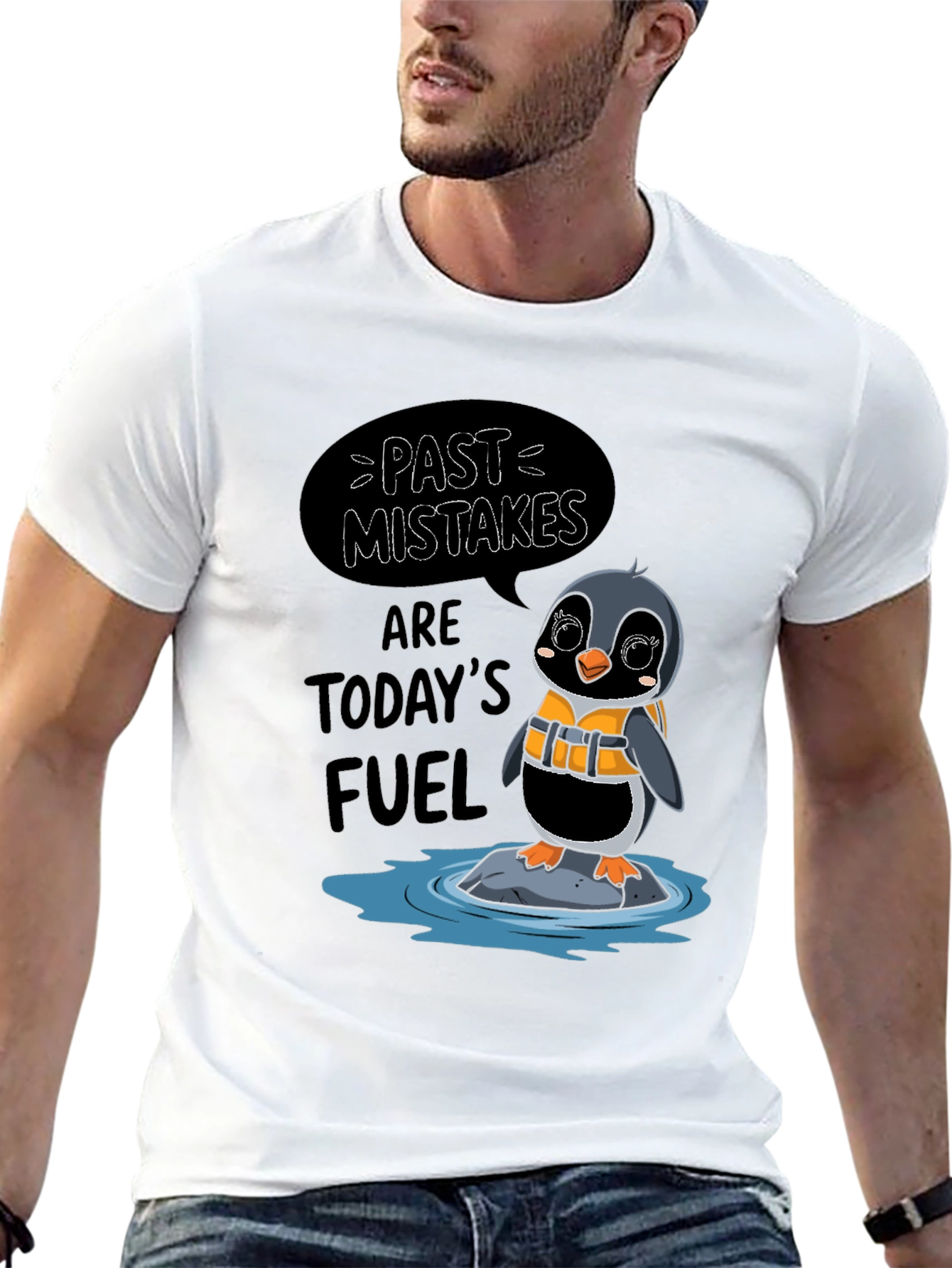 Black Past Mistakes Penguin T-Shirt view 13