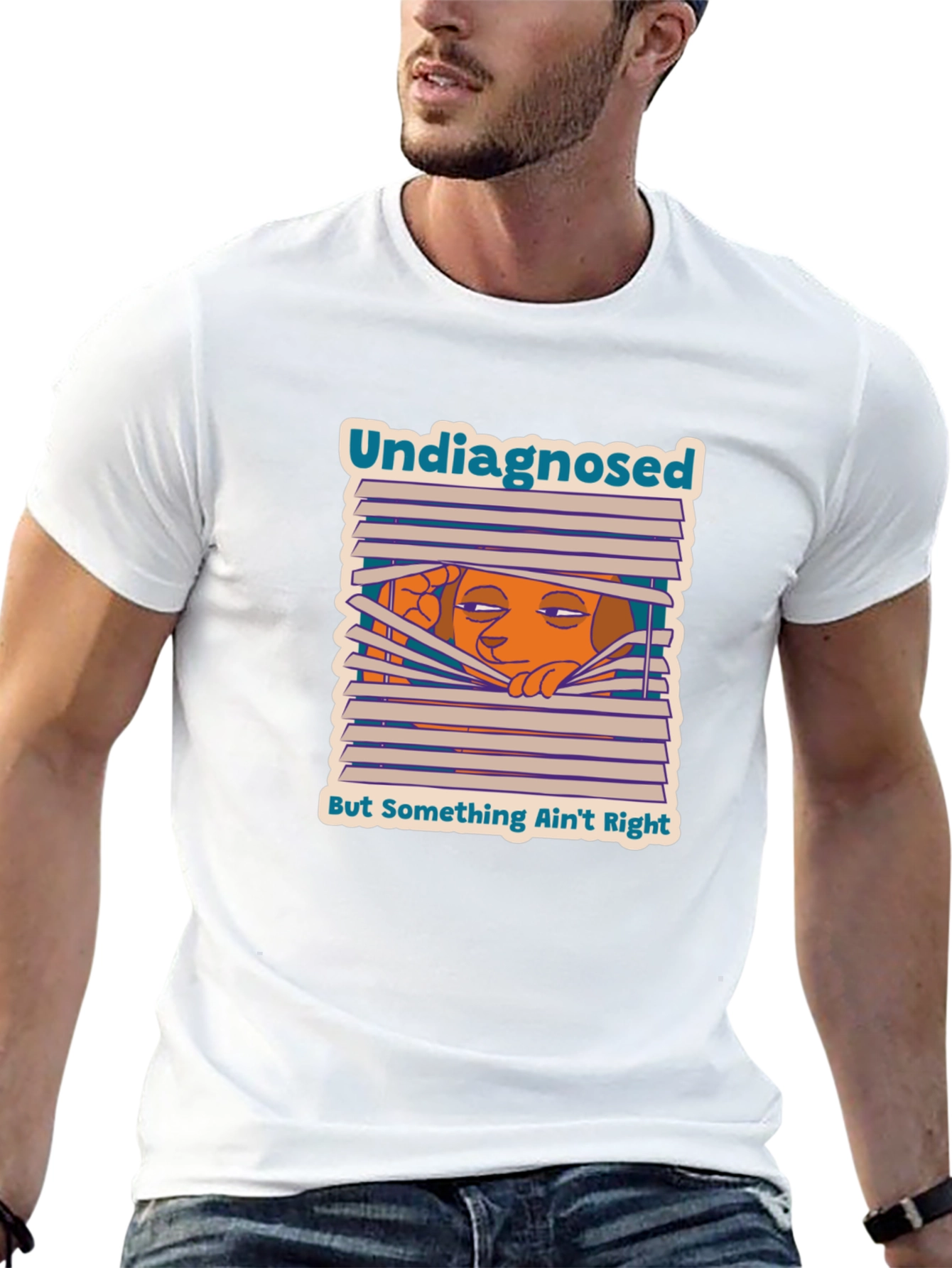 Black Undiagnosed Tee: Something Ain't Right - Comfy Novelty T-Shirt view 13