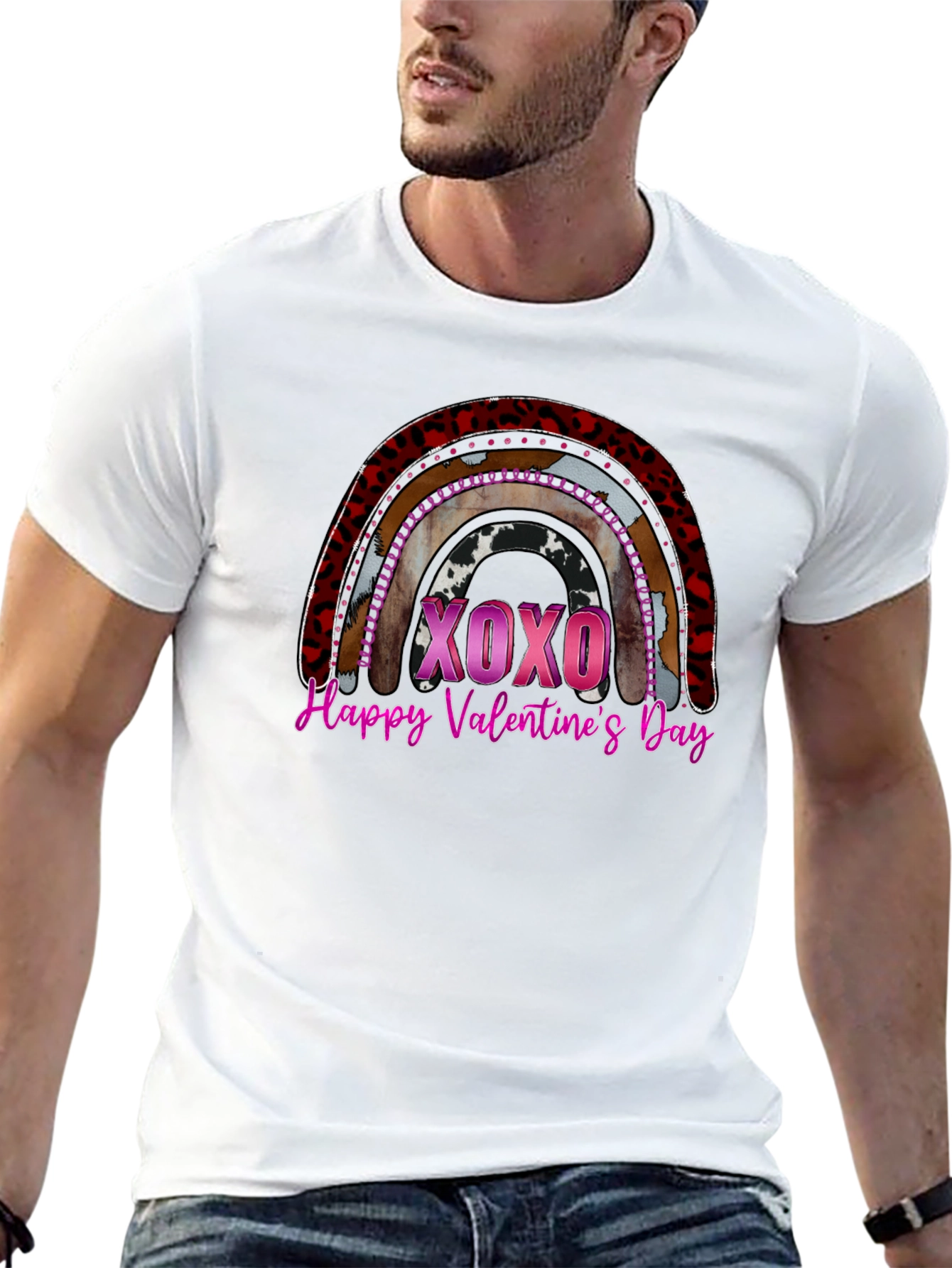 Black Valentine's Day Rainbow Graphic Tee view 13