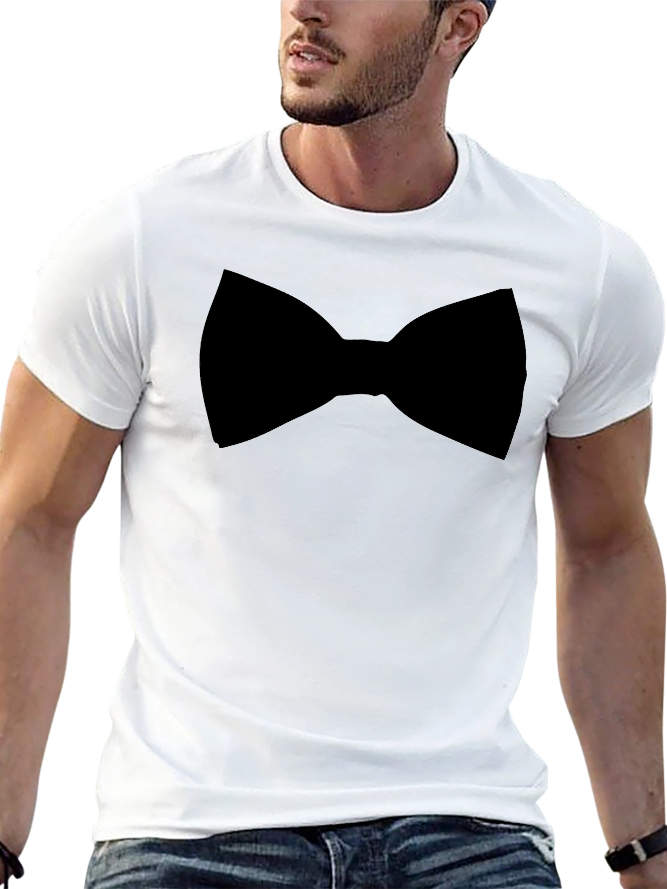 Black Black Bow Tie Graphic Tee - Menswear Casual view 13