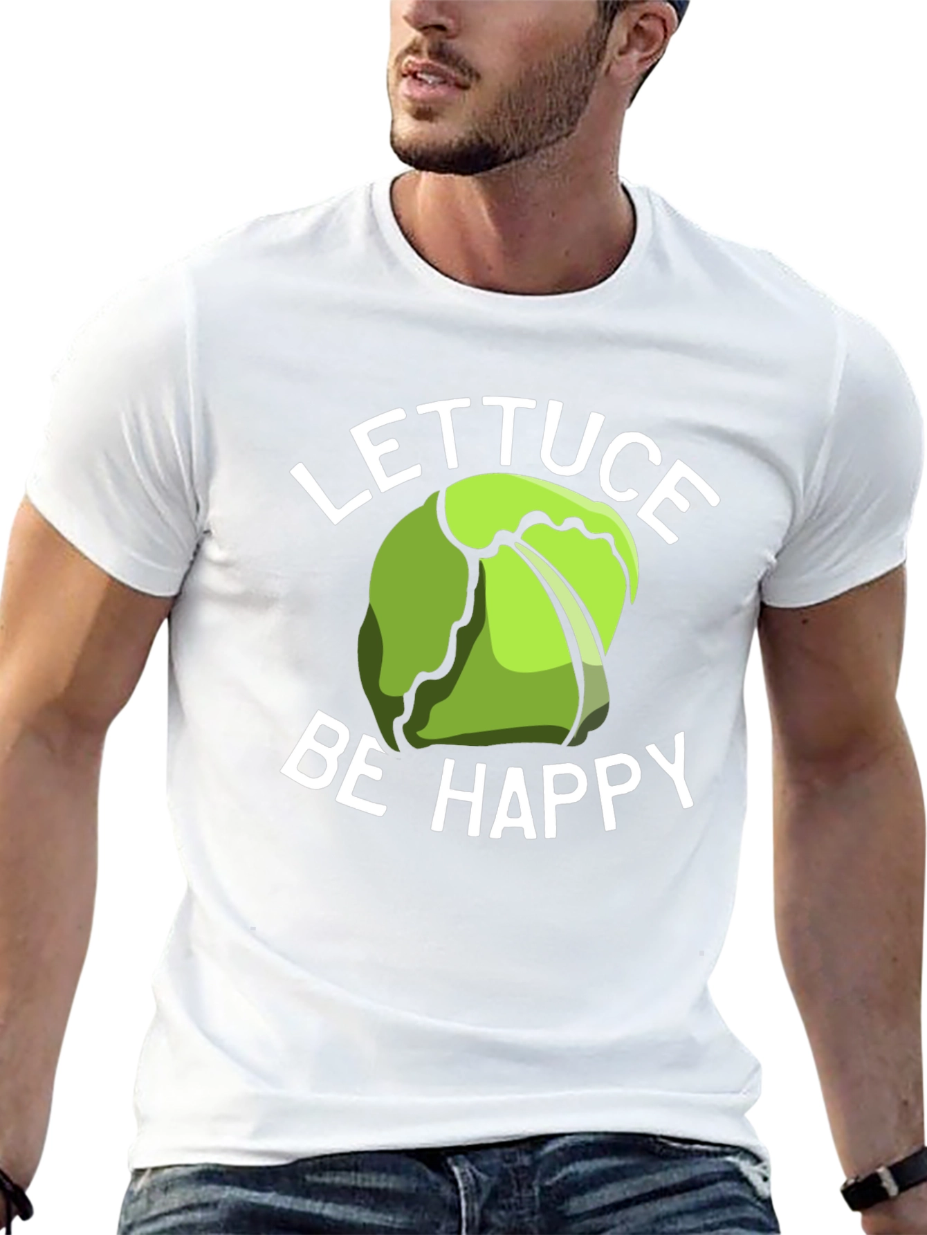 Black Lettuce Be Happy T-Shirt - Funny Graphic Tee view 13