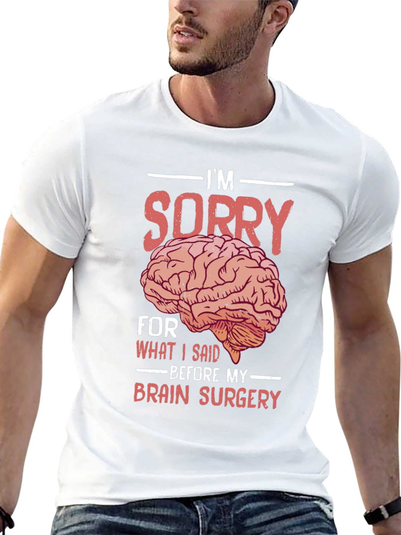 Black Funny "Brain Surgery" Graphic T-Shirt view 13