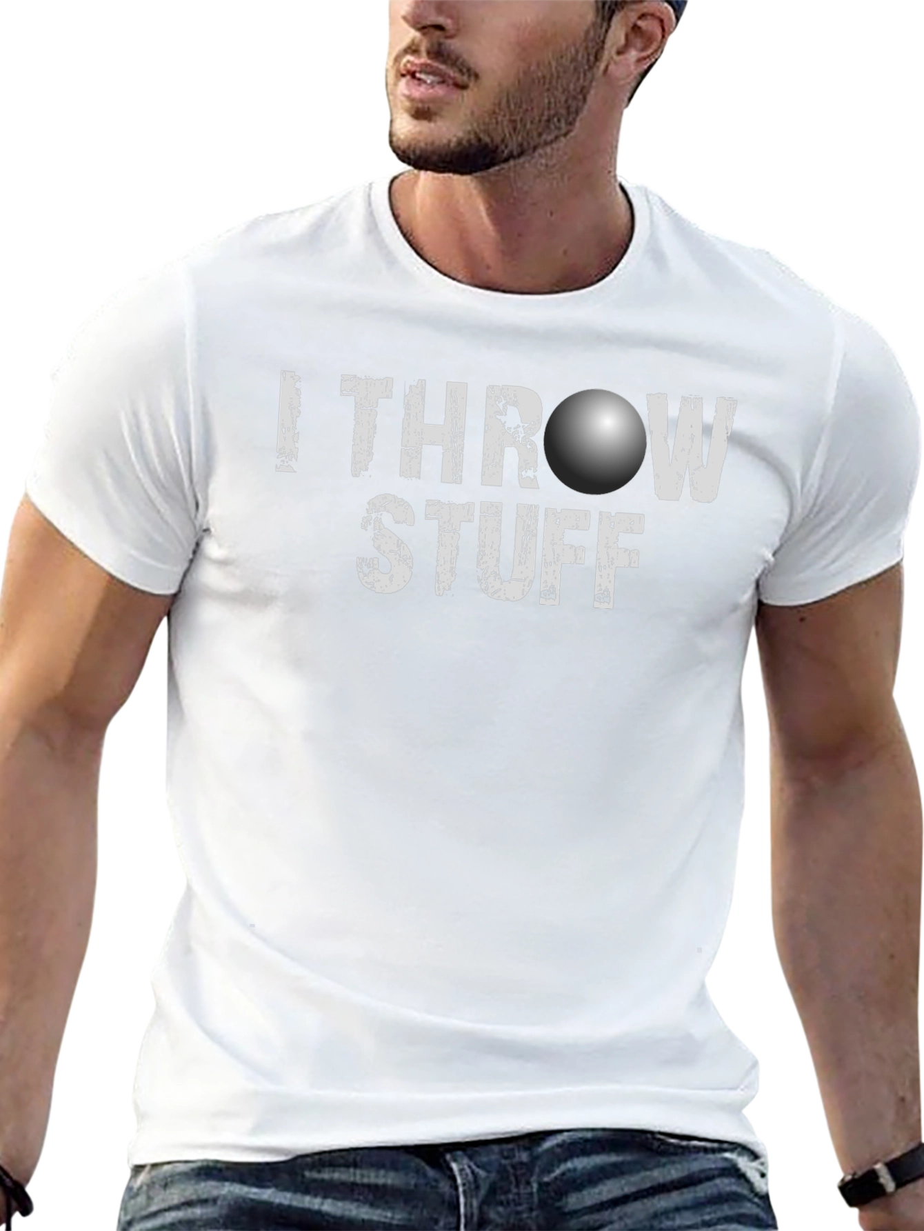 Black I Throw Stuff T-Shirt - Funny Novelty Tee view 13