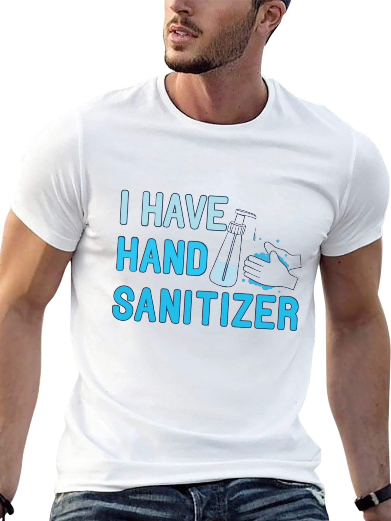 Black I Have Hand Sanitizer T-Shirt - Funny Graphic Tee view 13