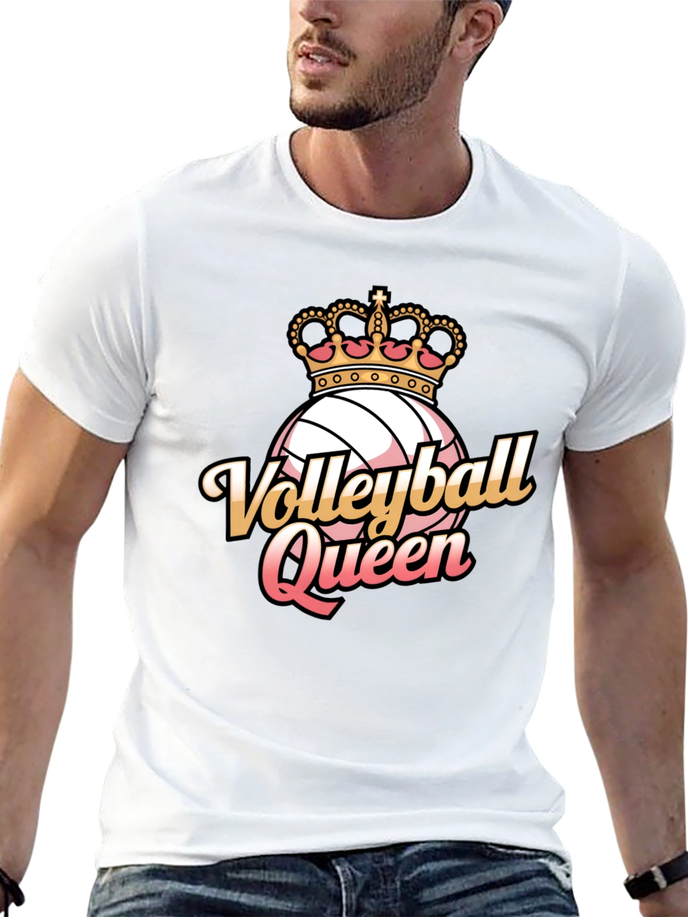Black Volleyball Queen Graphic Tee view 13
