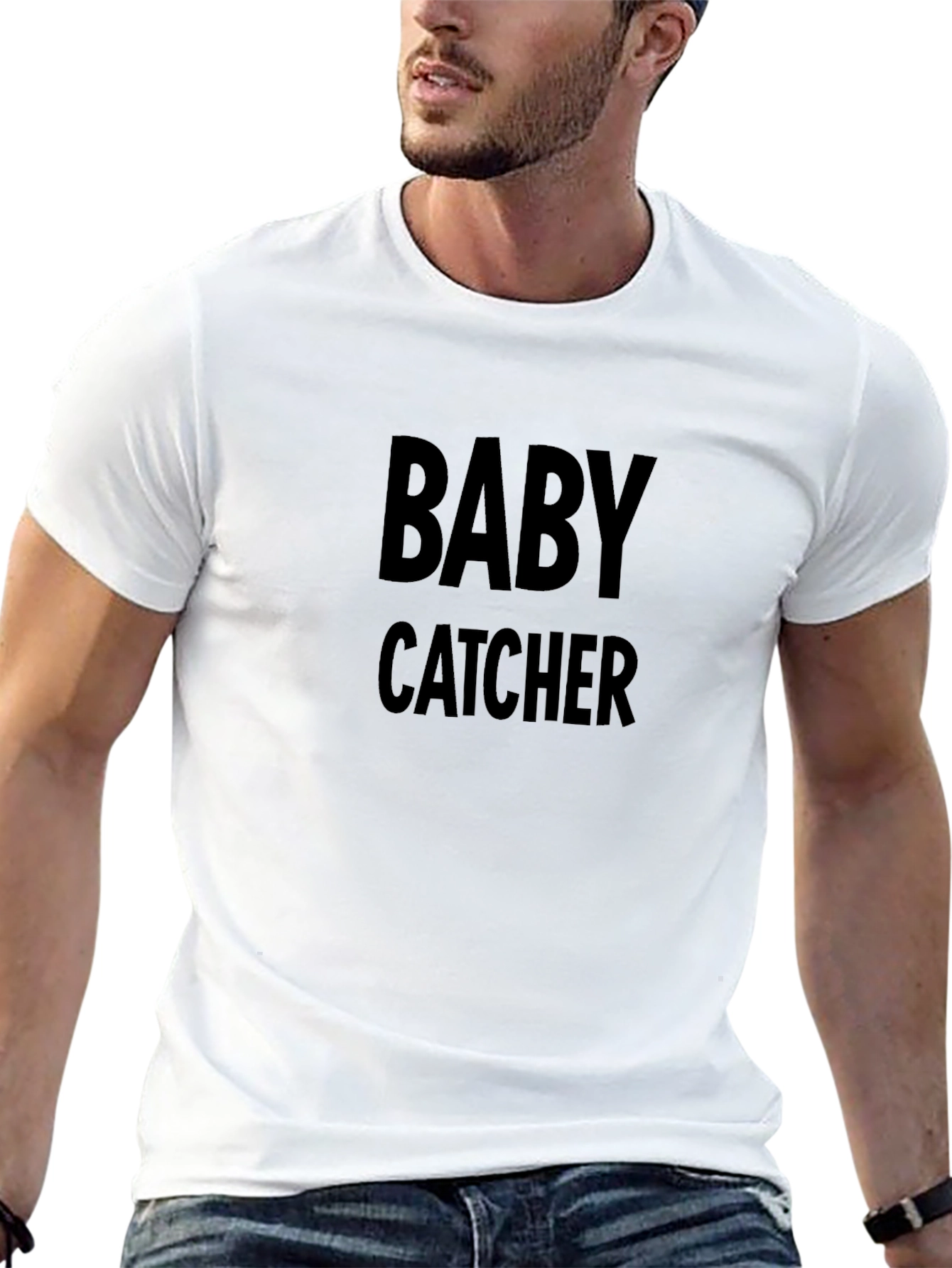 Black Baby Catcher Black T-Shirt Funny Graphic Tee view 13