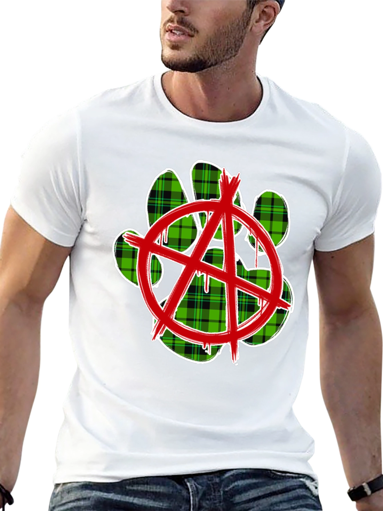 Black Anarchy Paw Print Graphic Tee view 13