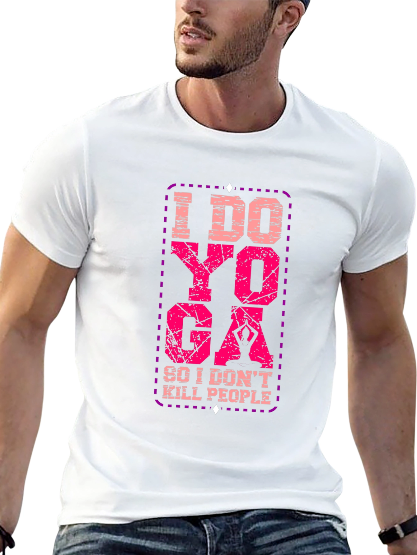 Black I Do Yoga So I Don't Kill People T-Shirt view 13