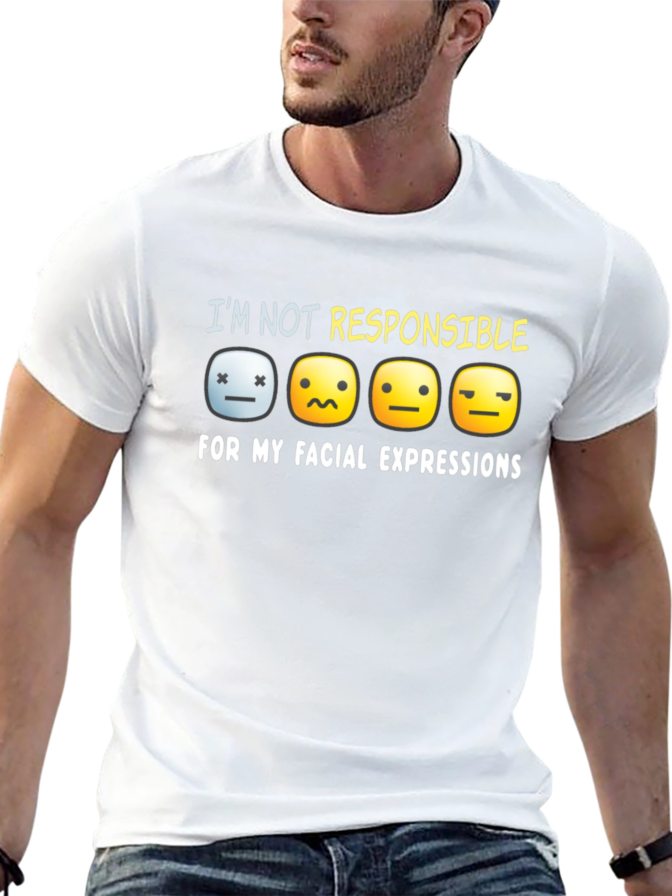 Black Expressive Moods Graphic T-Shirt view 13