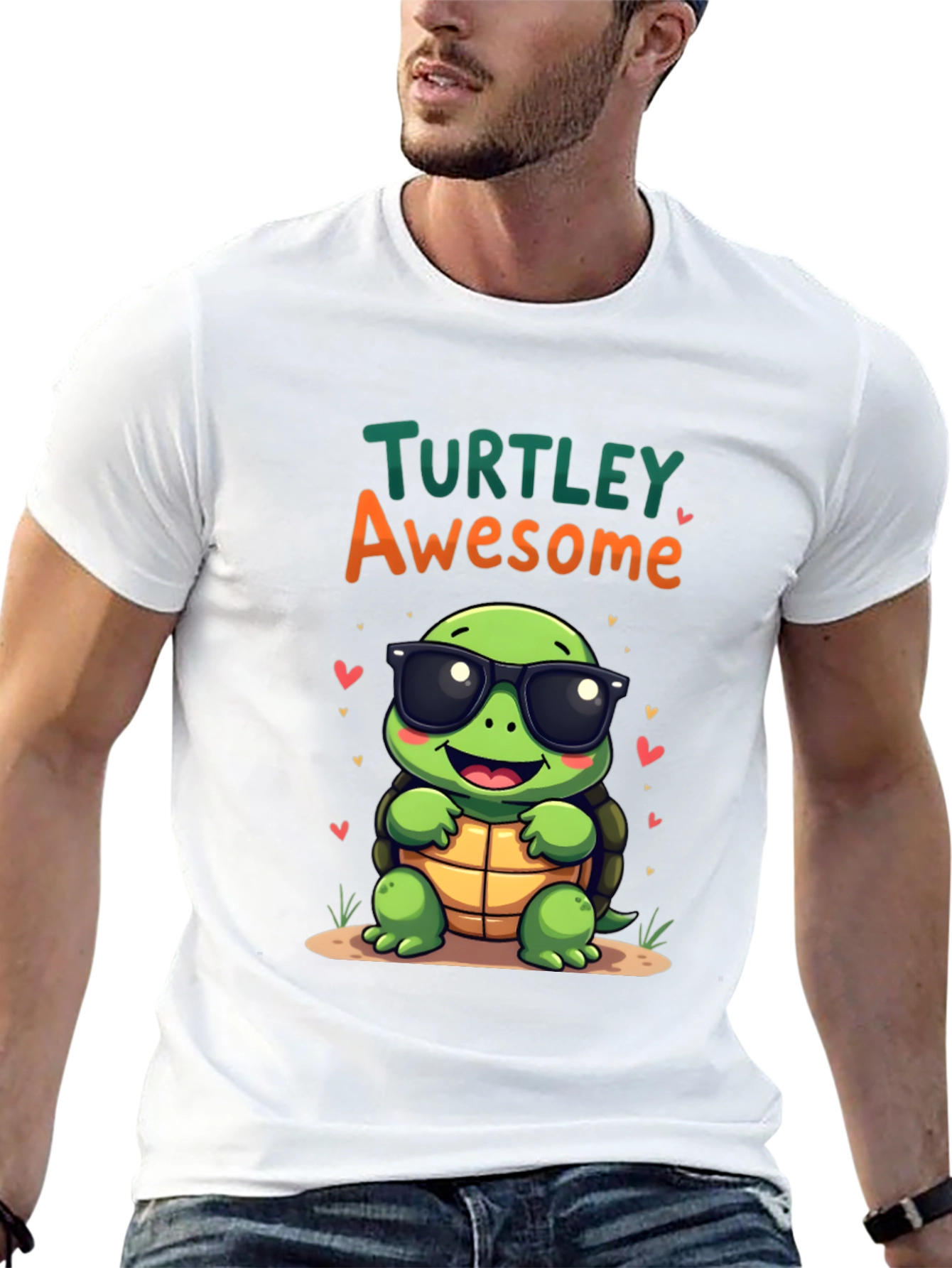 Black Turtley Awesome Graphic Tee - Cute Cartoon Turtle T-Shirt view 13